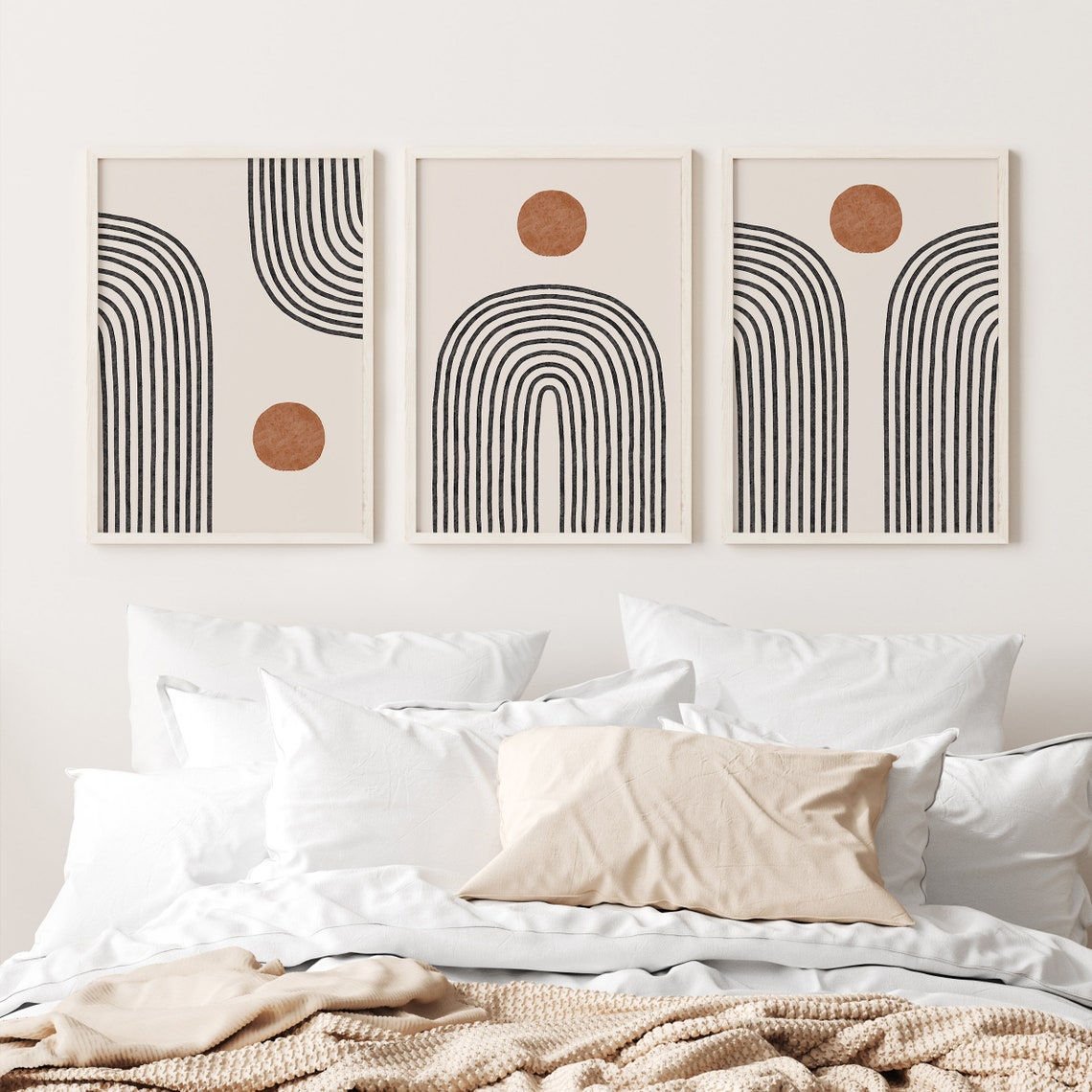 Wallpaper #BGcL6JIBSpphPi3-SDu_94 Set of 3 Modern Wall Art Abstract Wall Art Boho Decor Dessine Art