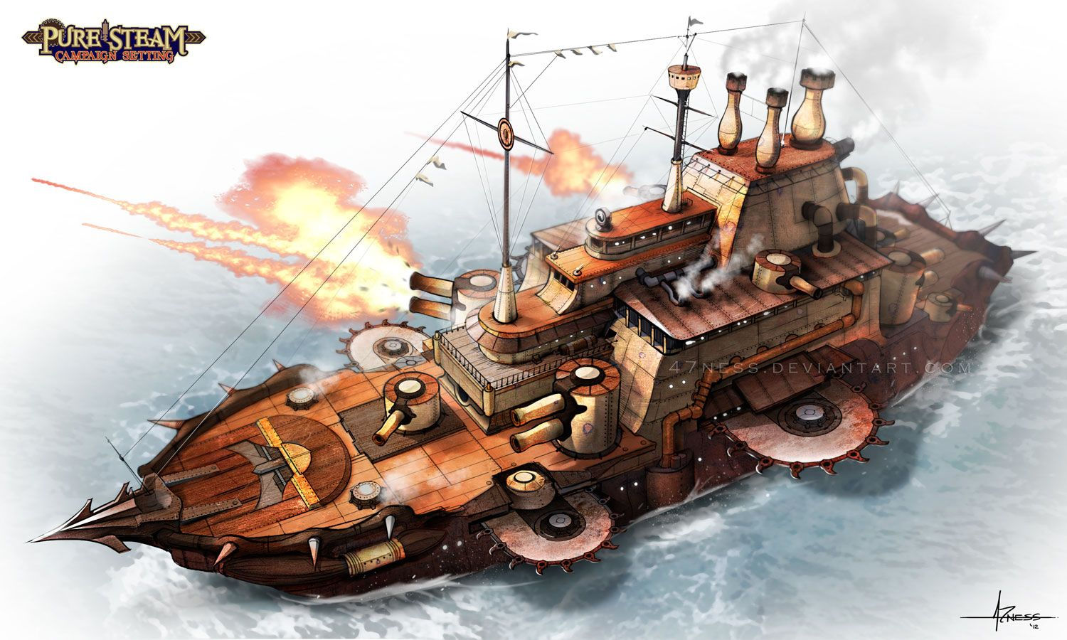 Wallpaper #YWfx8JIBSpphPi3-EGk4267 Pure Steam Ironclad Maritime Warship by 47nessdeviantartcom on