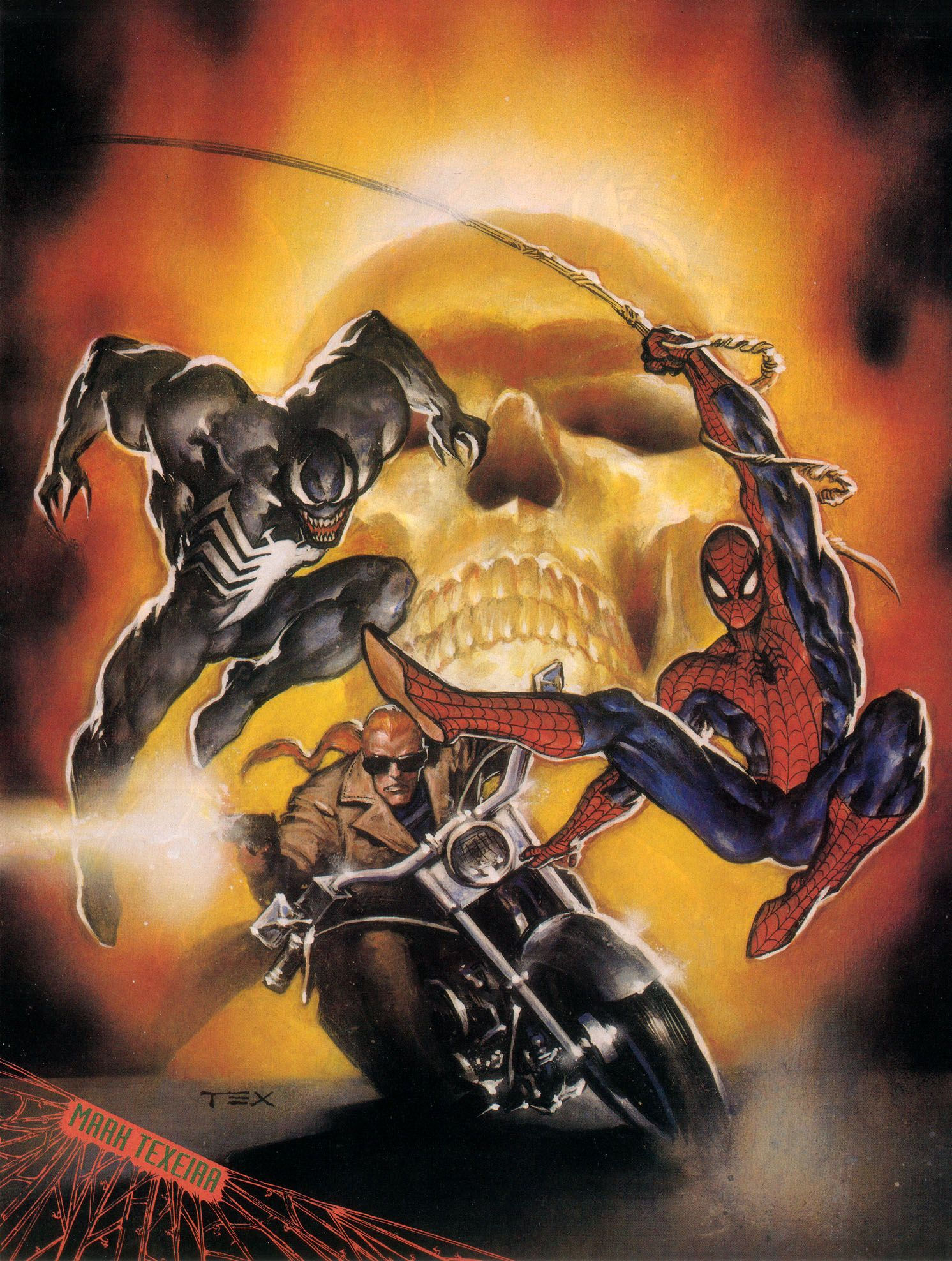 Wallpaper #_hlDH48BtGB6xQ78EnqV15 Ghost Rider Spider Man Venom by Mark Texeira Spider Man