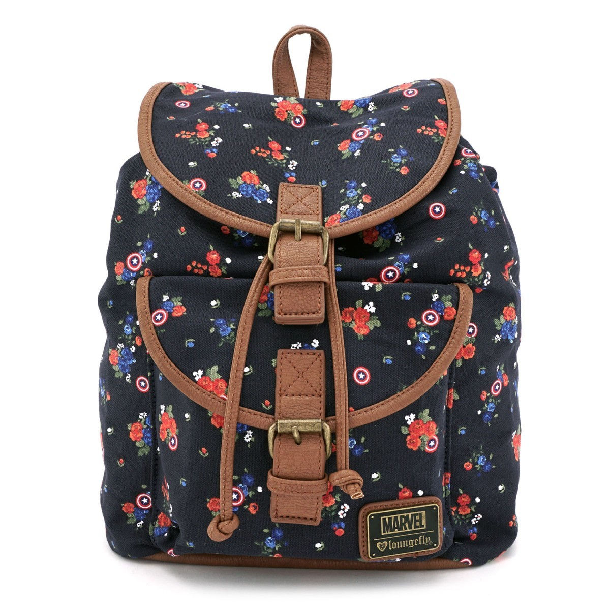 Wallpaper #wjGzNZMB5zzyi_yY0Fcl25 Loungefly Marvel Captain America Floral Print Backpack Womens at