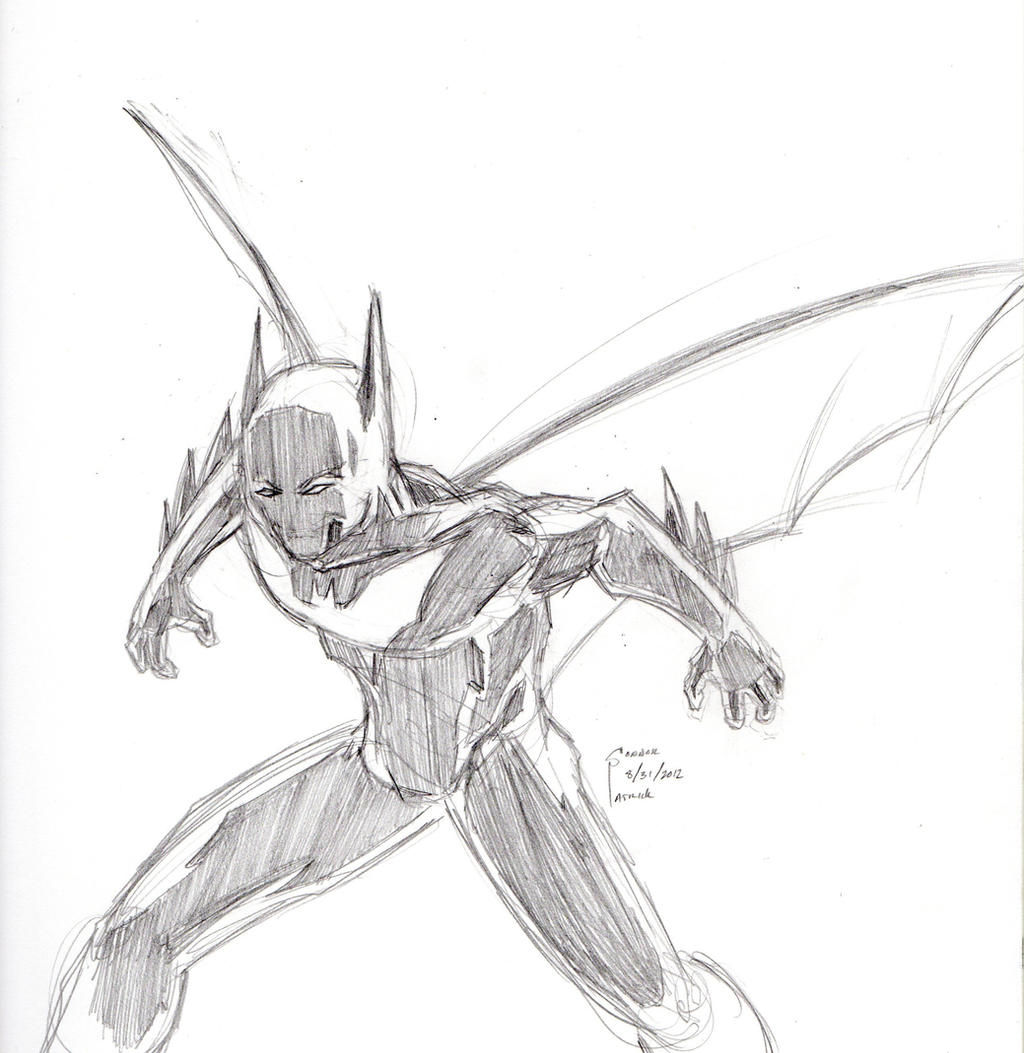 Wallpaper #VHNEho4BFI5NbQksDR8X25 A Pencil Drawing of Batman Beyond