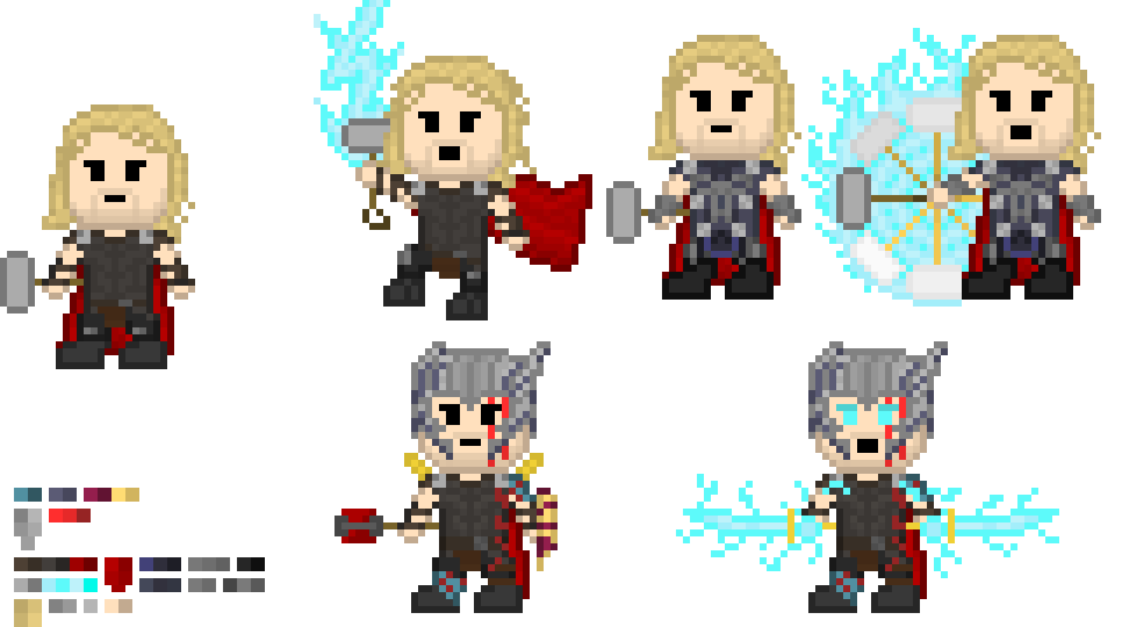 Wallpaper #3b1a7 Artstation Pixel Thor