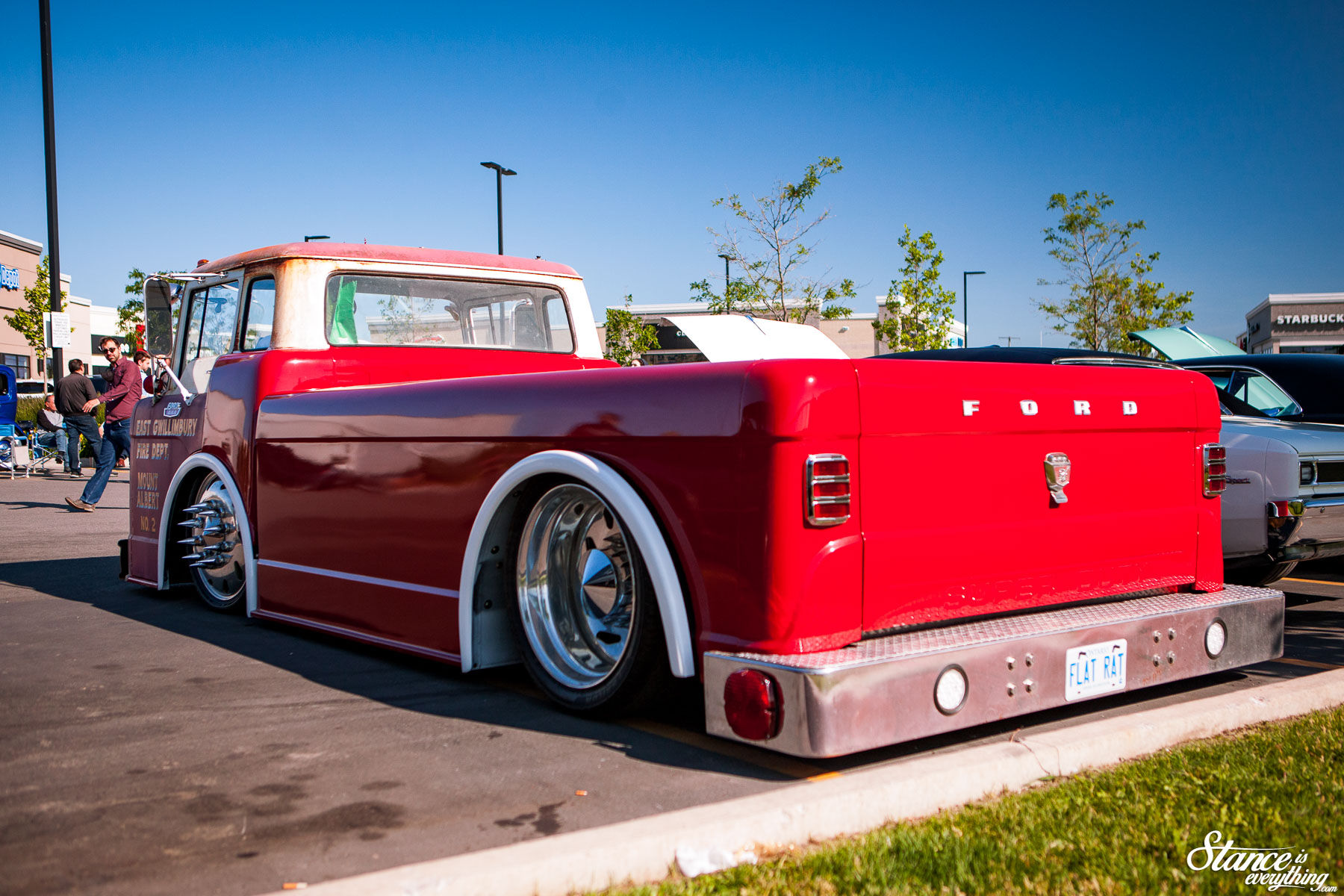 Wallpaper #-ELQPJMBOBpx0NhmL8EM455 Flat Rat a Slammed1950 Ford Coe Firetruck on Air Stance is Everything