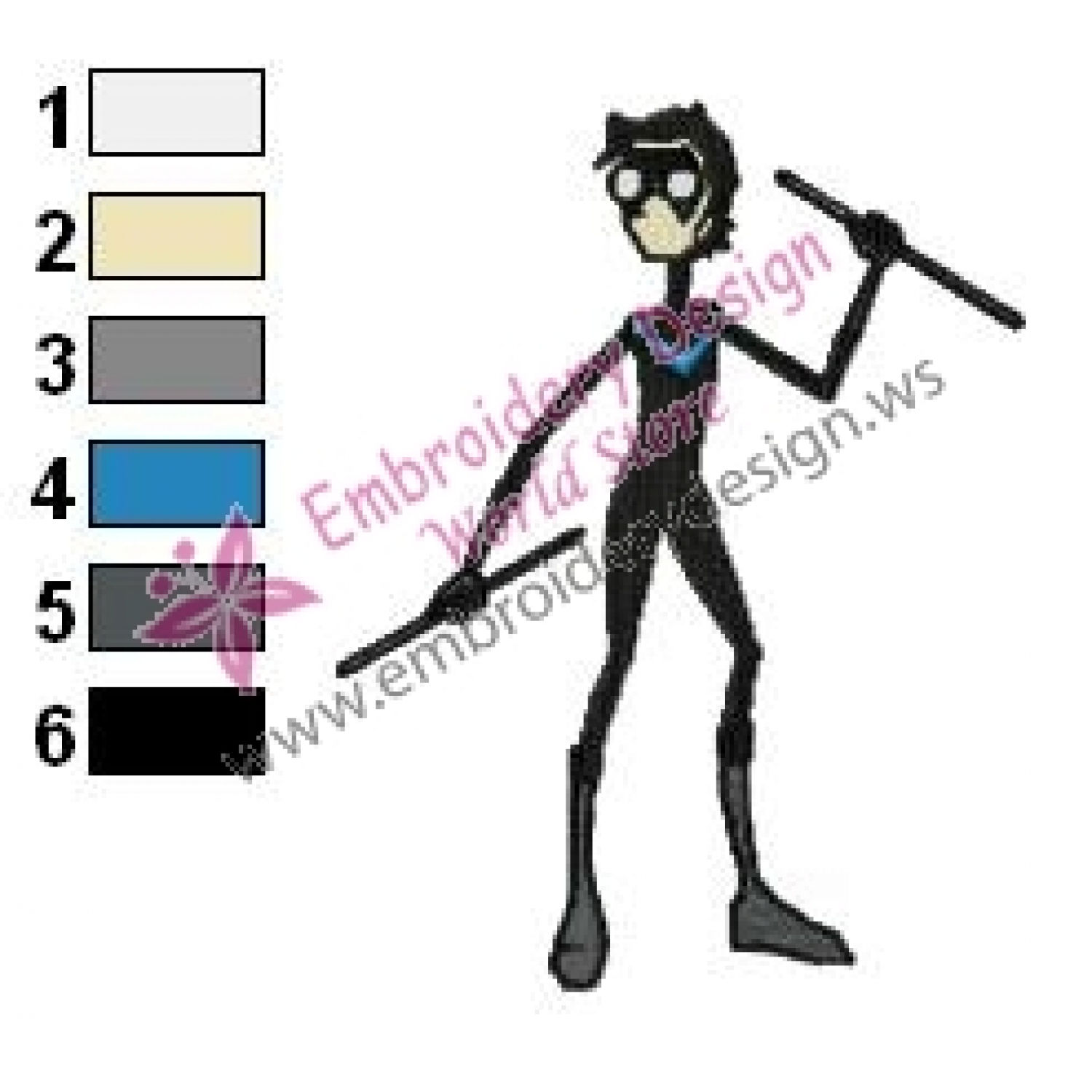 Wallpaper #z2iuJJMBSpphPi3-ijlY156 Batman Nightwing Teen Titans Embroidery Design