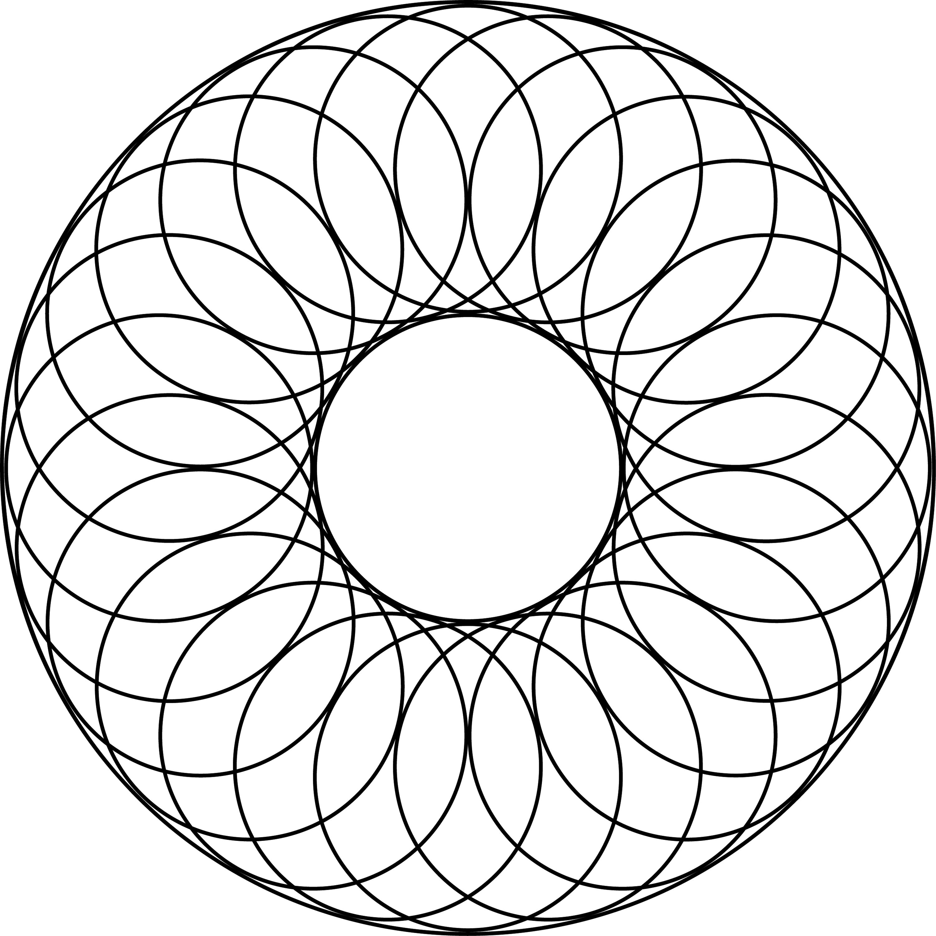 Wallpaper #52dQ-5IBSpphPi3-YpO8497 24 Overlapping Circles About a Center Circle and Inside a Larger Circle