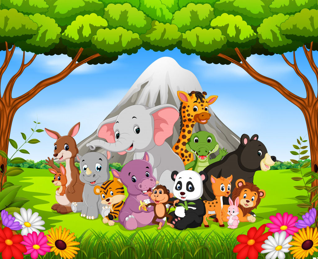 Wallpaper #cXfyJ5MB-pgBXx60MKiM148 Wild Animals in the Jungle Jigsaw Puzzle in Animals Puzzles on