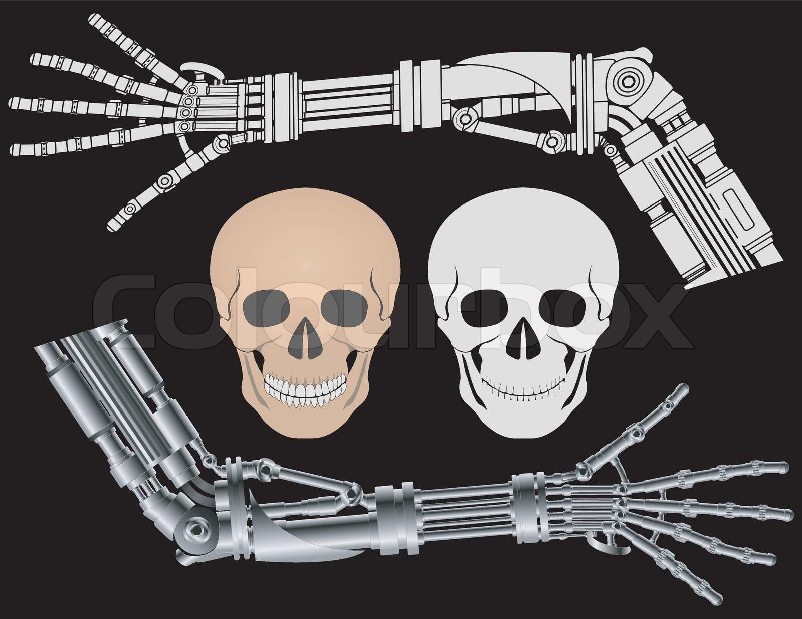 Wallpaper #JxnMHo8BtGB6xQ78mno745 Cybernetic Hands and Skulls Vector Illustration Stock Vector Colourbox