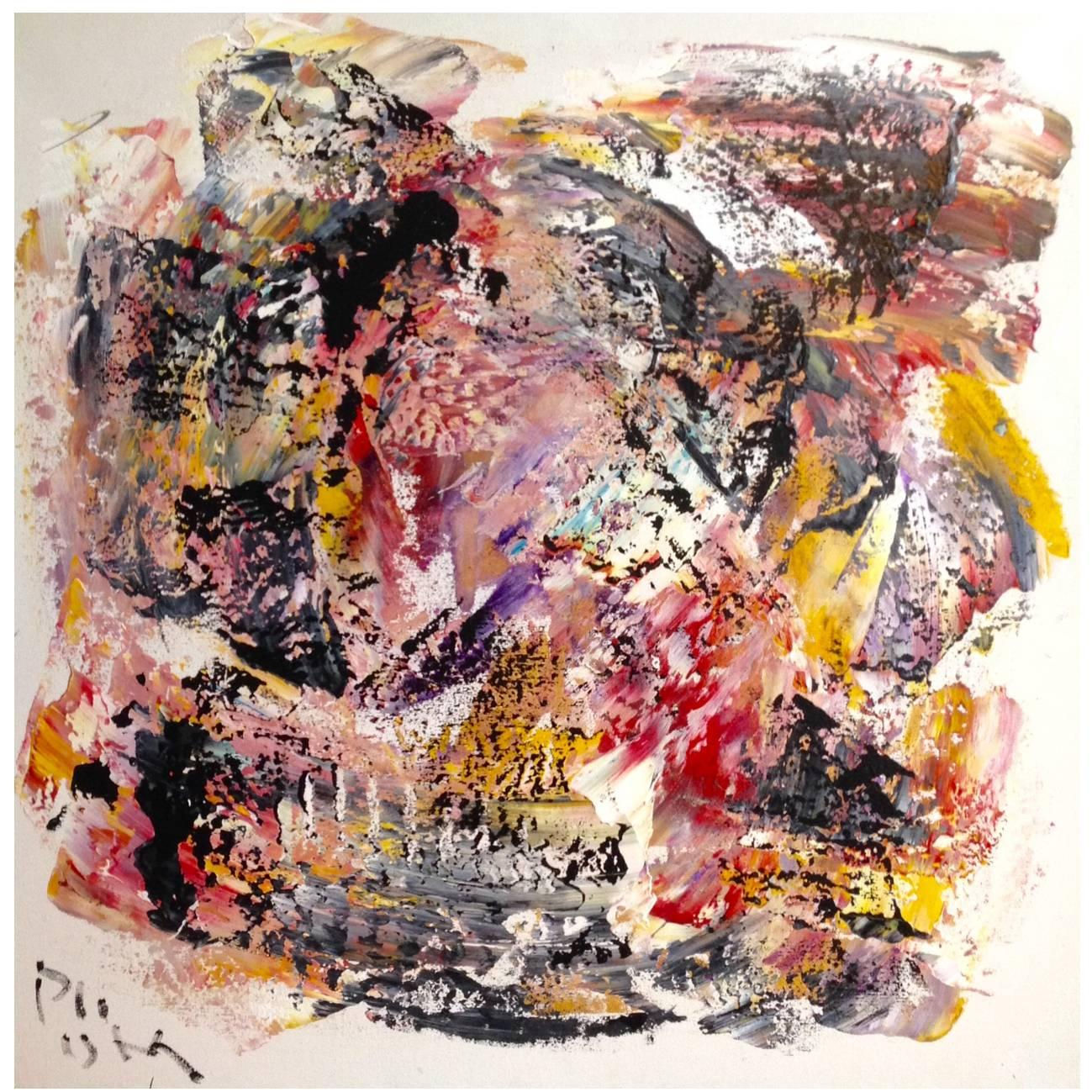 Wallpaper #VmiIGJMBSpphPi3-NBPu284 New Bike Acrylic on Canvas Abstract Painting Andrew Plum for Sale at