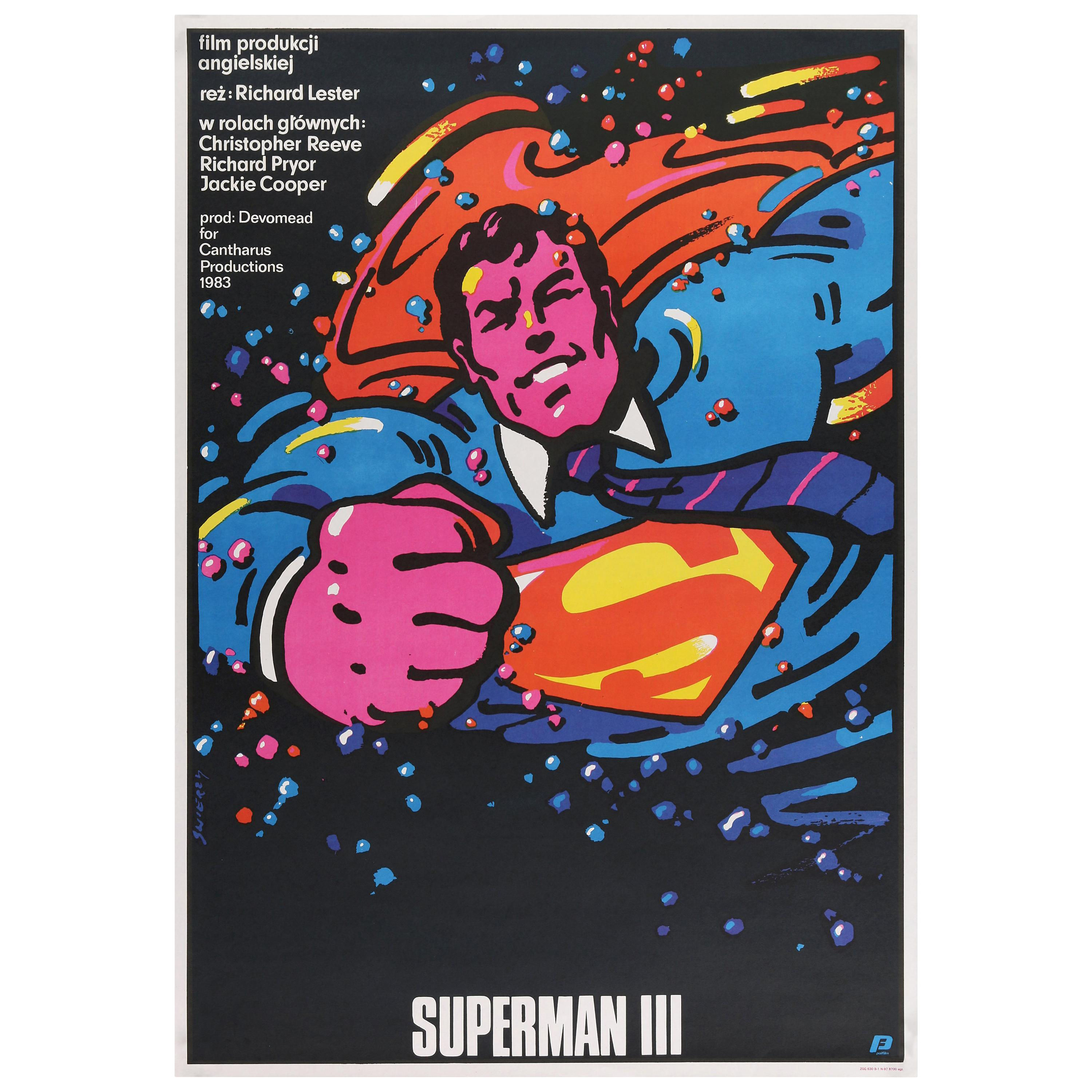 Wallpaper #5WcFEpMBSpphPi3-1Pnf178 Superman Iii Original Vintage Movie Poster Polish 1983 at 1stdibs