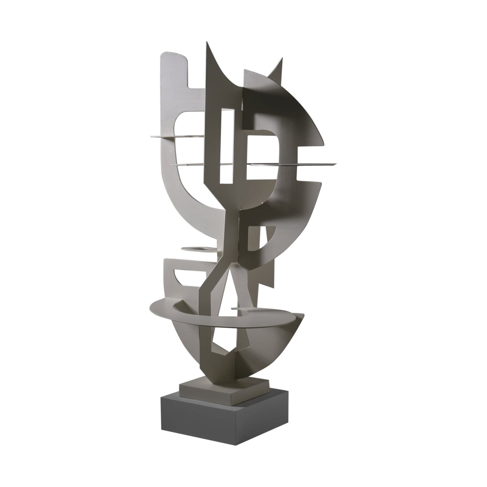 Wallpaper #i2hpFpMBSpphPi3-fwvy35 1970s Large Stainless Steel and Stone Abstract Sculpture for Sale at