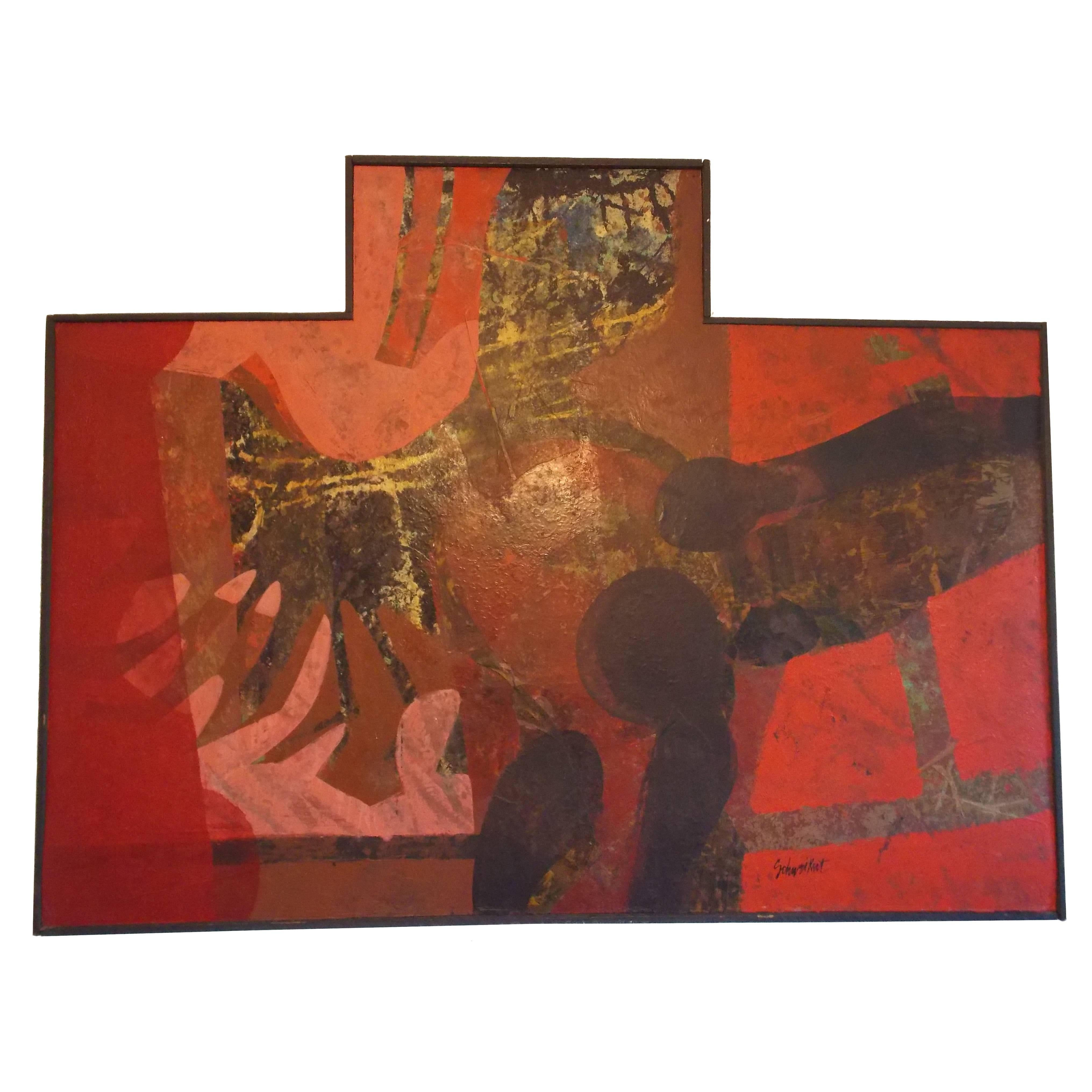 Wallpaper #SWeu7pIBSpphPi3-HV6n276 Don Schweikert Abstract Expressionist Painting Collage 1968 for Sale