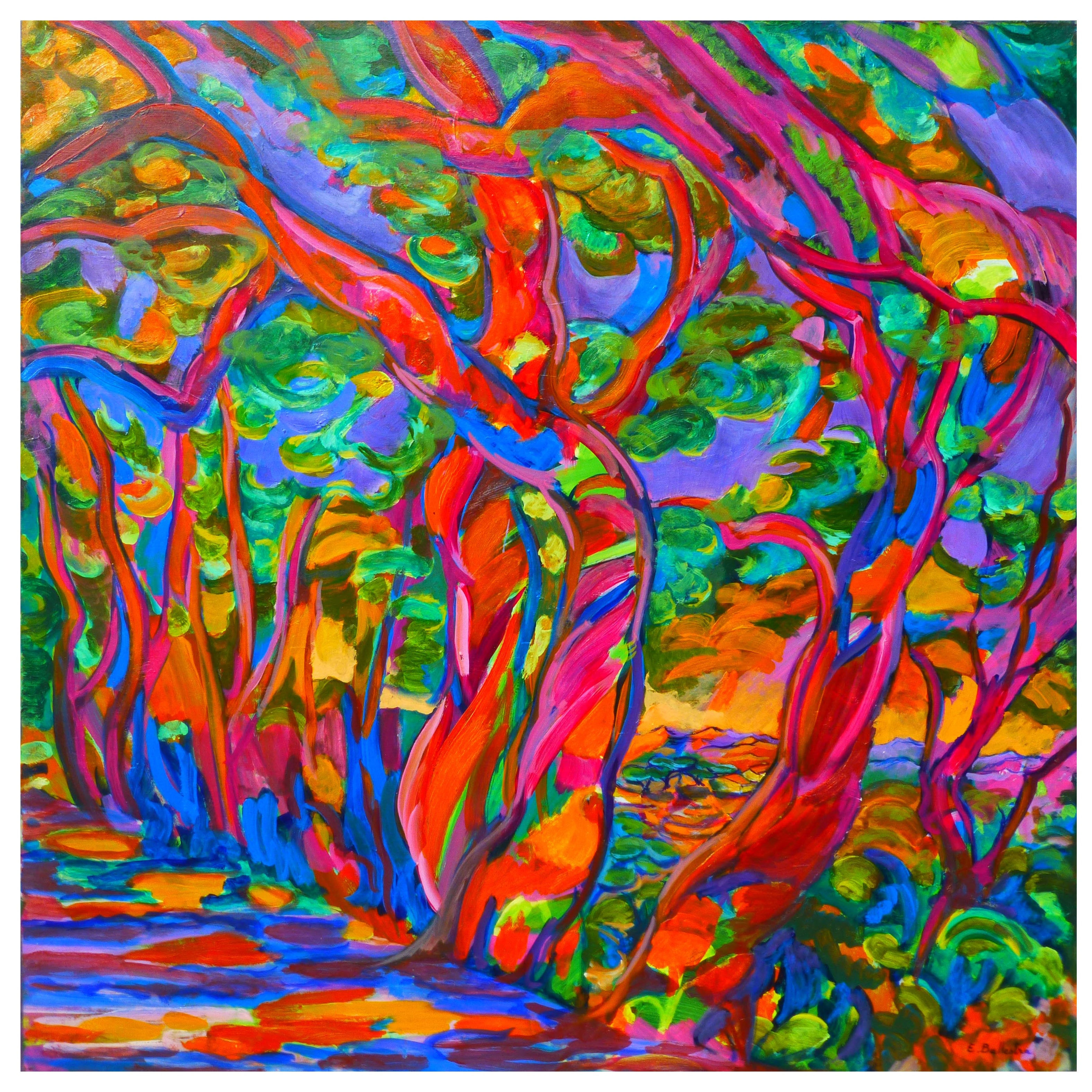 Wallpaper #SWeu7pIBSpphPi3-HV6n87 Maggie Hazell Abstract Expressionist Landscape Oil Painting 1960 for