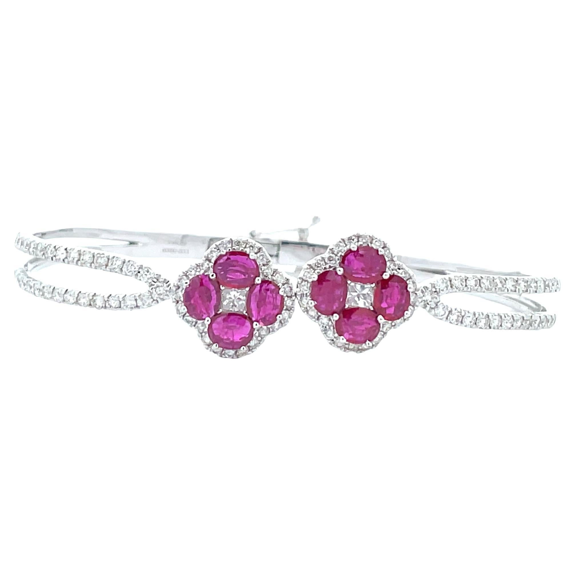 Wallpaper #w-_VTJMBMN-XEVvVwj5p308 927 Carat Alternating Oval Ruby and Diamond 14k Solid Gold Flexible