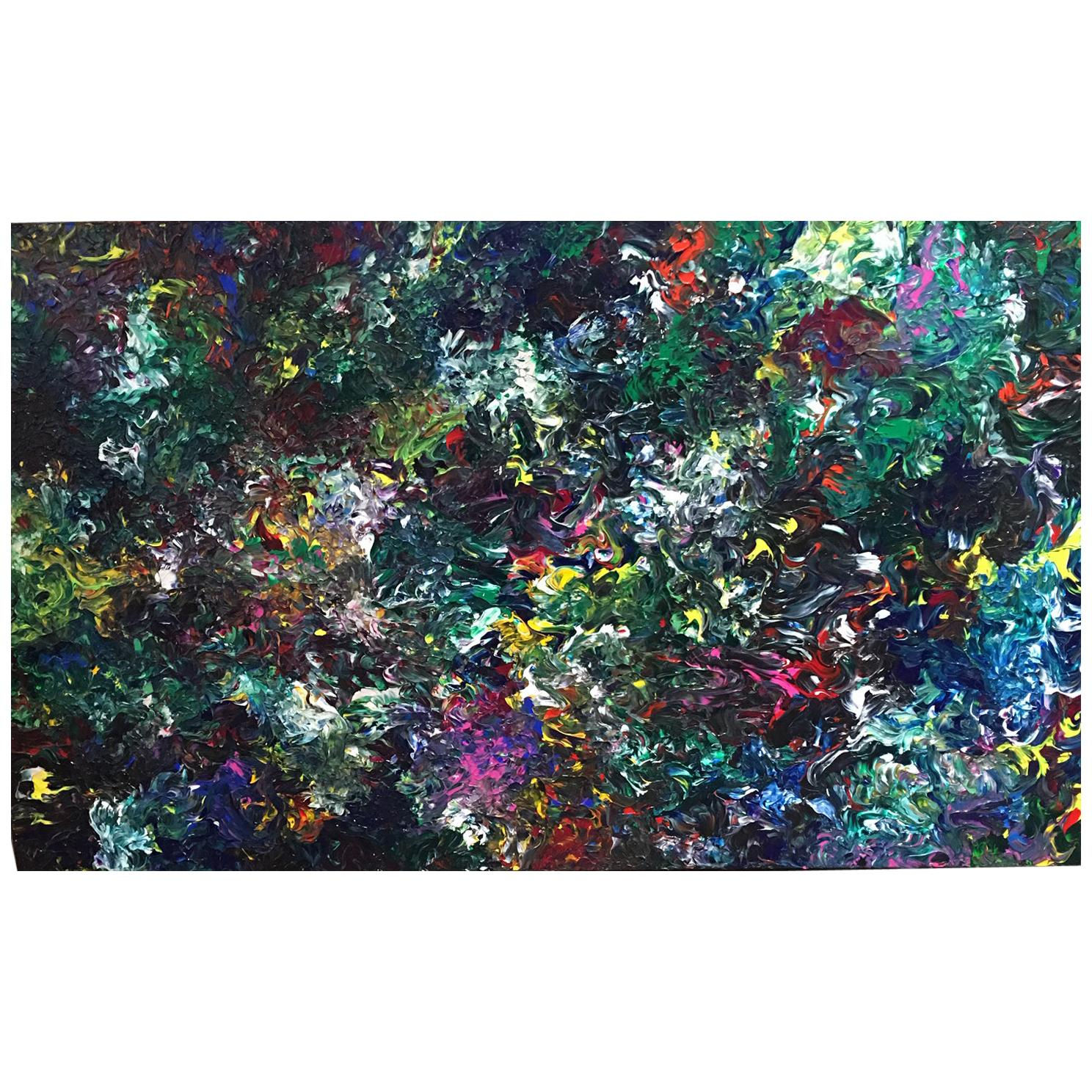 Wallpaper #VmiIGJMBSpphPi3-NBPu210 Abstract Acrylic on Canvas Painting Few Minutes Past Nine by