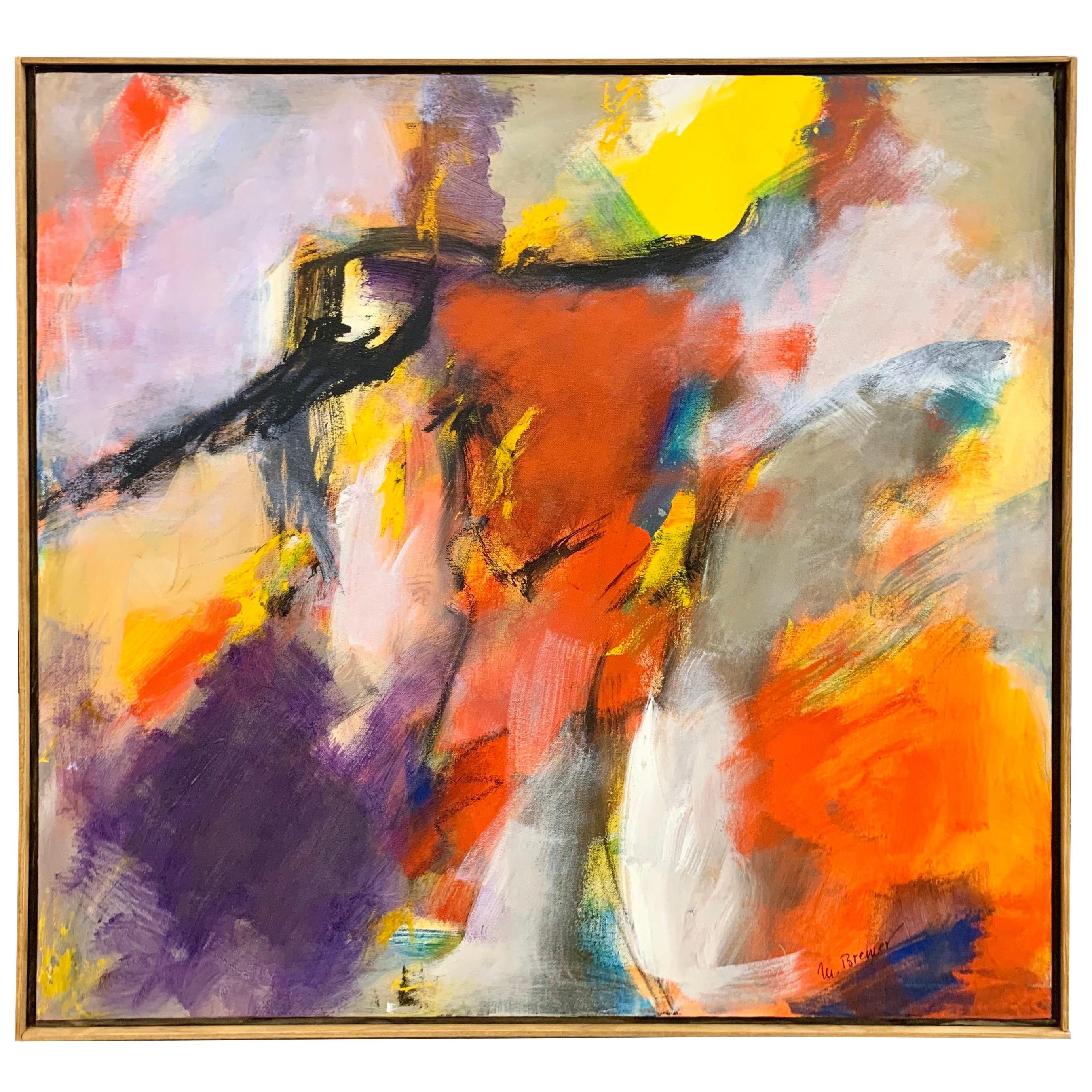 Wallpaper #SWeu7pIBSpphPi3-HV6n15 Abstract Expressionist Painting by Jean Sampson Pushing Color at