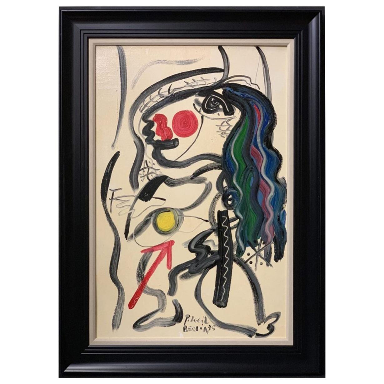 Wallpaper #SWeu7pIBSpphPi3-HV6n283 Peter Keil Modern Abstract Expressionist Portrait Oil Painting for Sale