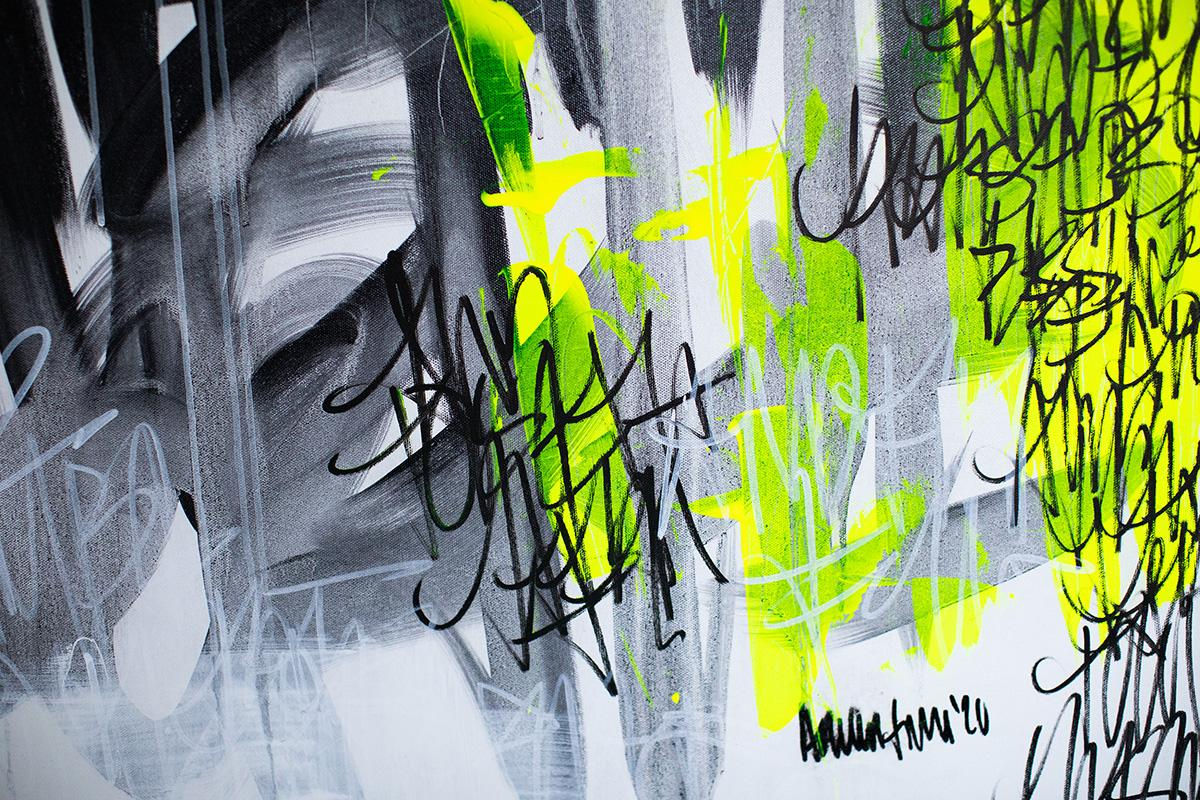 Wallpaper #U7gq25IBJvJKYCmEGfWT115 Addison Jones Contemporary Art Yellow Neon Painting Graffiti Art