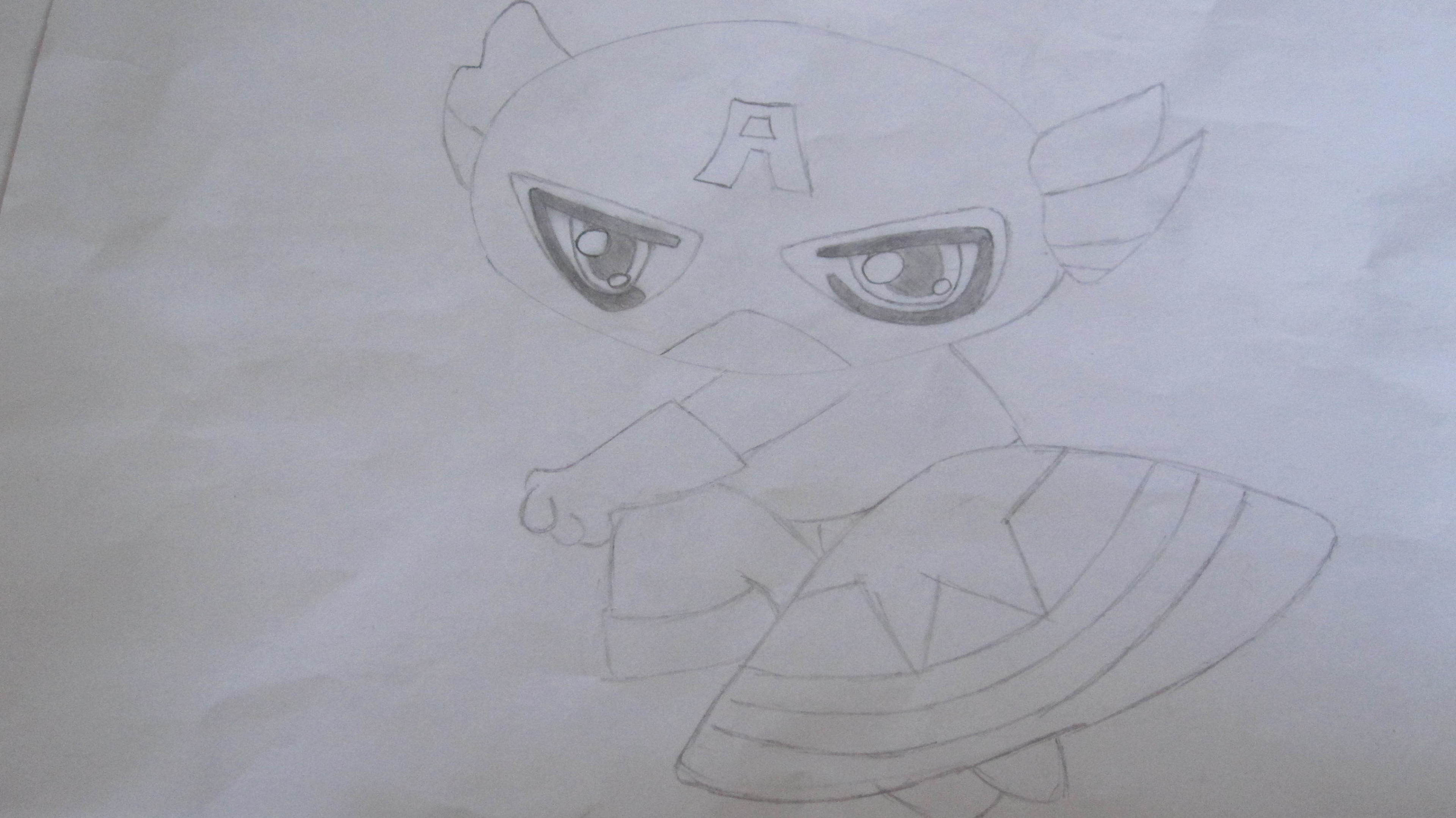 Wallpaper #Un0z844Bnwiau_P6ZQx753 A Drawing of Chibis Captain America by Songmoua Dragoart