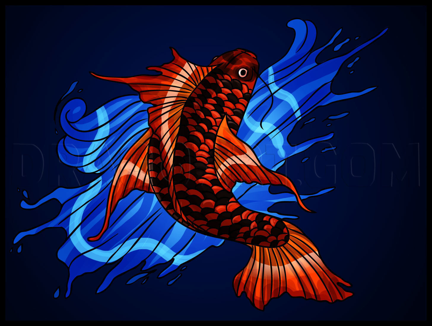 Wallpaper #4f2e6 Koi Fish Heart Original Watercolor Painting Etsy