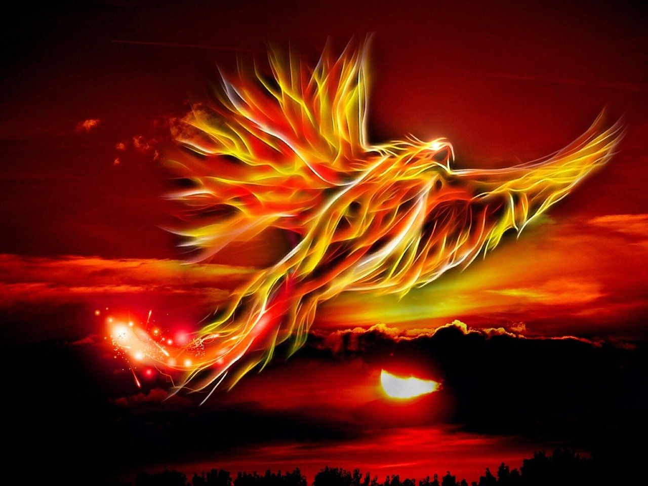 Wallpaper #2bc96 Image of a Majestic White Fire Phoenix on Craiyon