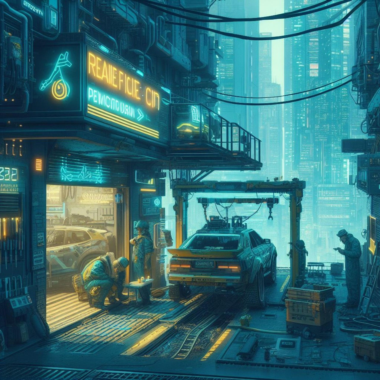 Wallpaper #F2ch7JIBSpphPi3-8lH9346 Download Cyberpunk Future City Royalty Free Stock Illustration Image