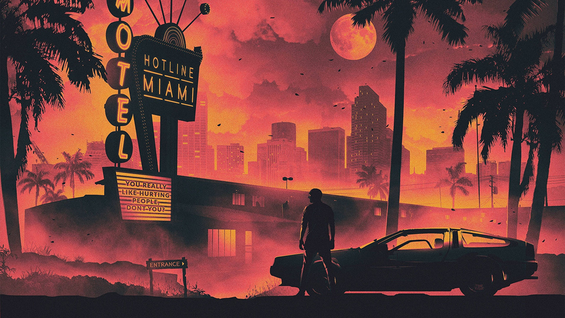 Wallpaper #H6l5h5cBxbDgA0Rlwu40135 1920x1080deloreansynthwavedmc 12 Hotline Miami