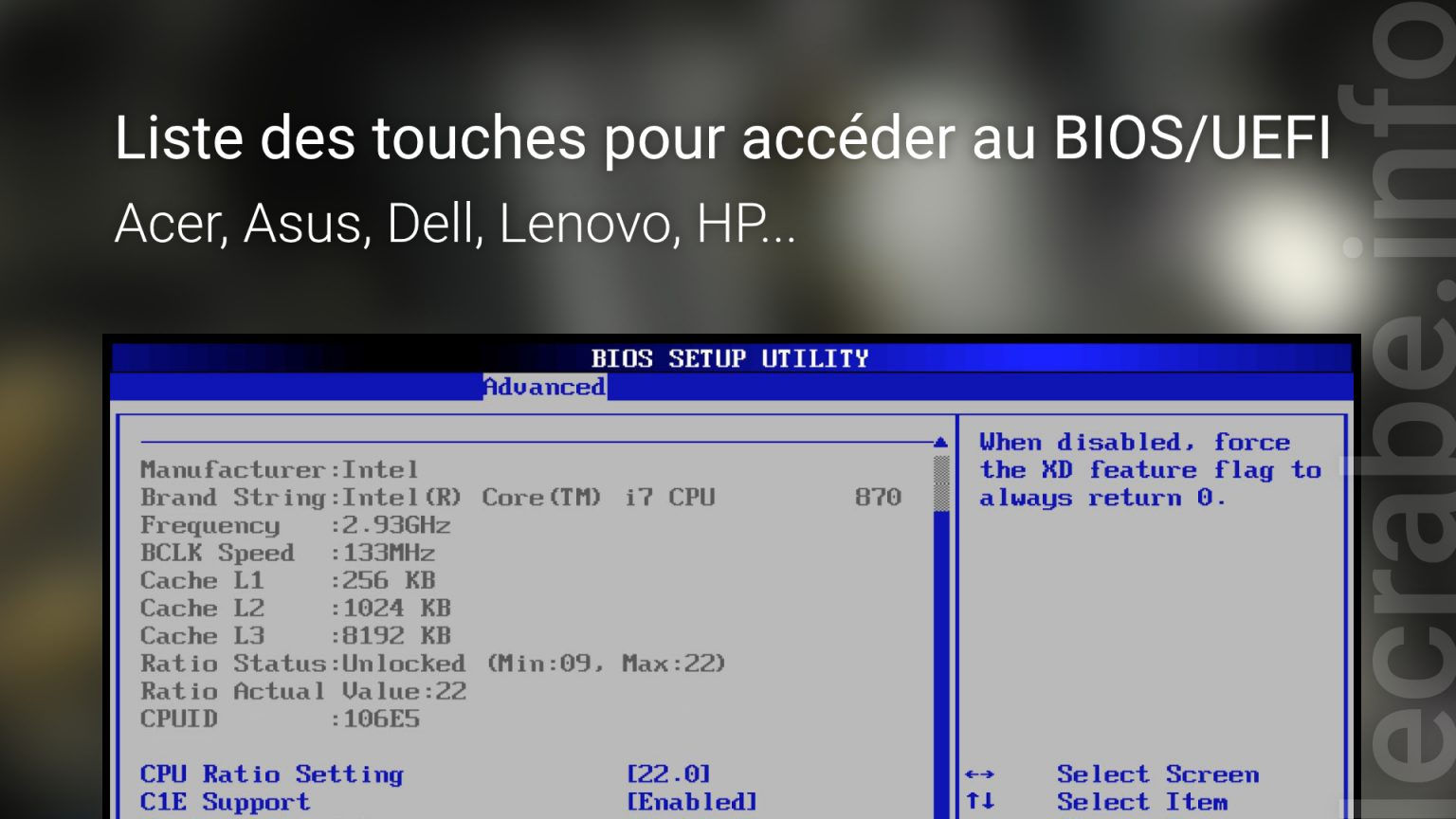 Wallpaper #5LhBTJIBJvJKYCmE6dFN25 Acceder Au Bios Ou a Luefi Dun Ordinateur Le Crabe Info