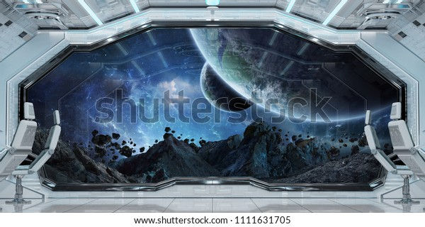 Wallpaper #r7gj2JIBJvJKYCmEhOZY52 White Clean Spaceship Interior View on Stock Illustration 1111631705