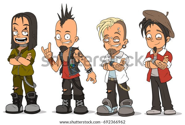 Wallpaper #59e9f Cartoon Punk Rock Hair 12381474 Vector Art at Vecteezy