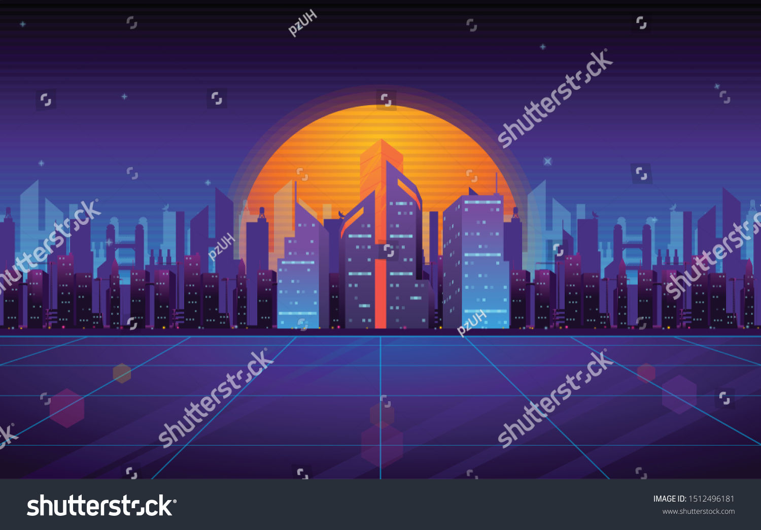 Wallpaper #gxlhBI8BtGB6xQ78mU4p57 Cyber City Background Colorful Light Neon Stock Vector Royalty Free