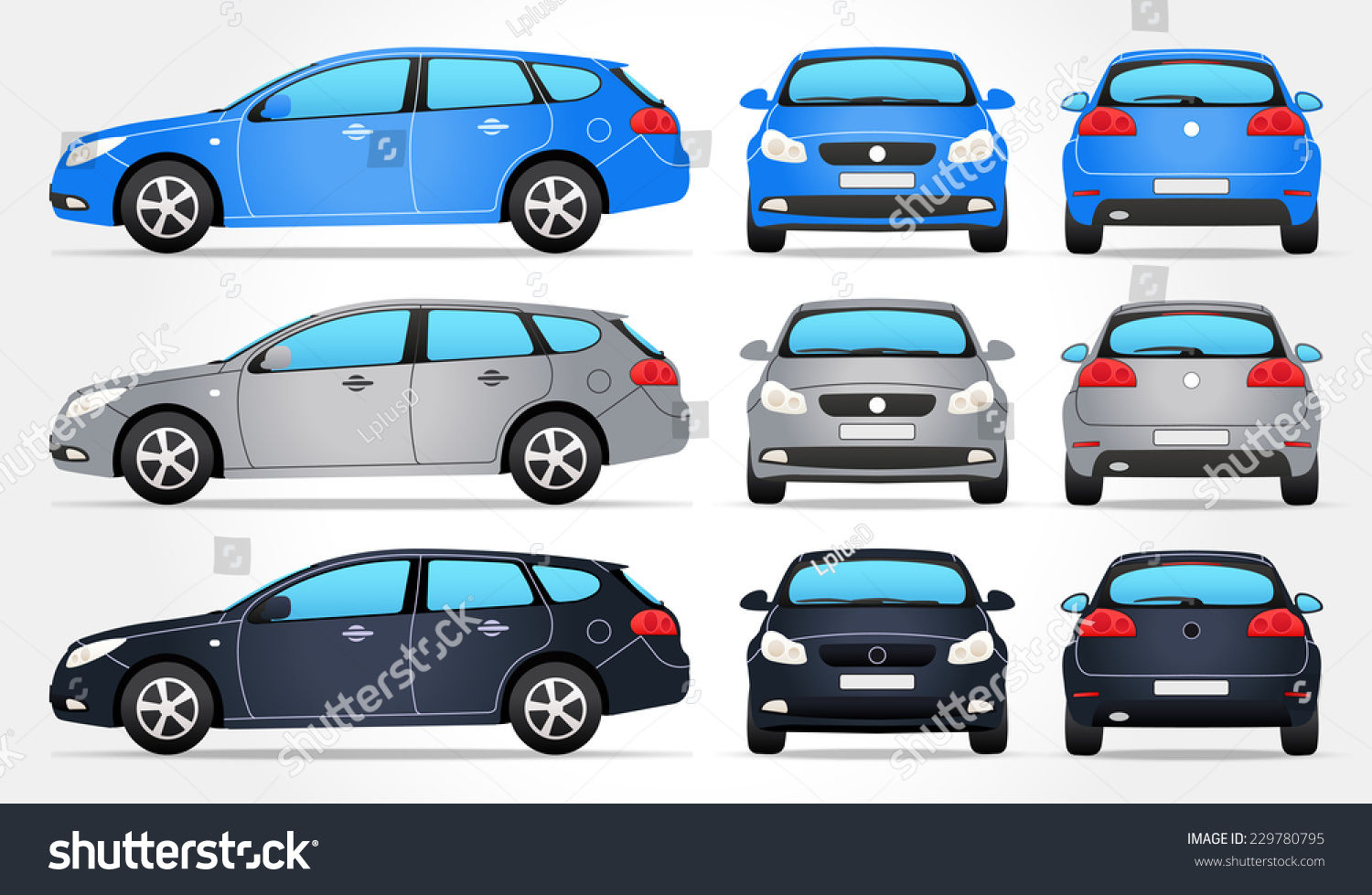 Wallpaper #kWidIpMBSpphPi3-uDN426 Vector Car Side Front Back View Stock Vector Royalty Free 229780795