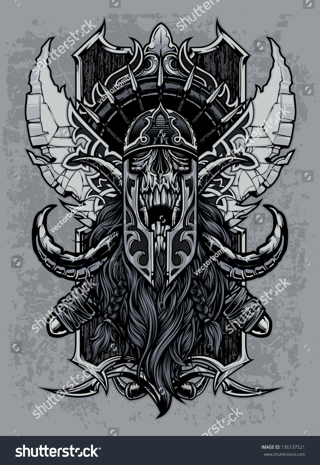Wallpaper #uWfOCZMBSpphPi3-_NHR114 Elder Visigoth Viking Skull Design Viking Stock Vector 136137521
