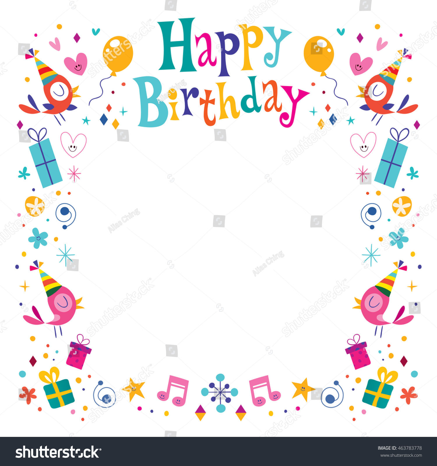 Wallpaper #3DG7NZMB5zzyi_yYq1fz112 Happy Birthday Decorative Border Frame Stock Vector 463783778