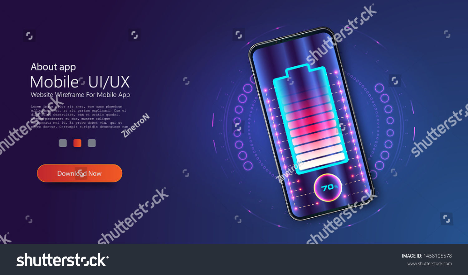 Wallpaper #zmfP-5IBSpphPi3-dpXT120 Futuristic Phone Charged Wirelessly on Blue Stock Vector Royalty Free