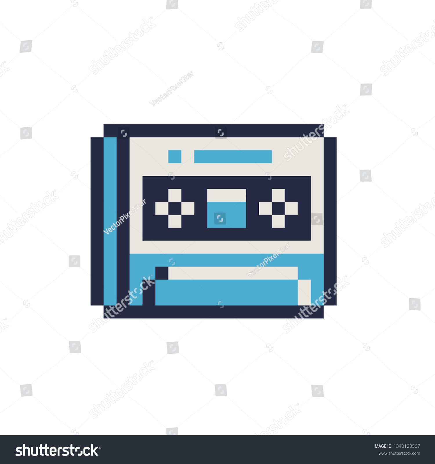 Wallpaper #42exDJMBSpphPi3-h9_r44 Audio Cassette Vintage 80s Pixel Art Stock Vector Royalty Free 1340123567
