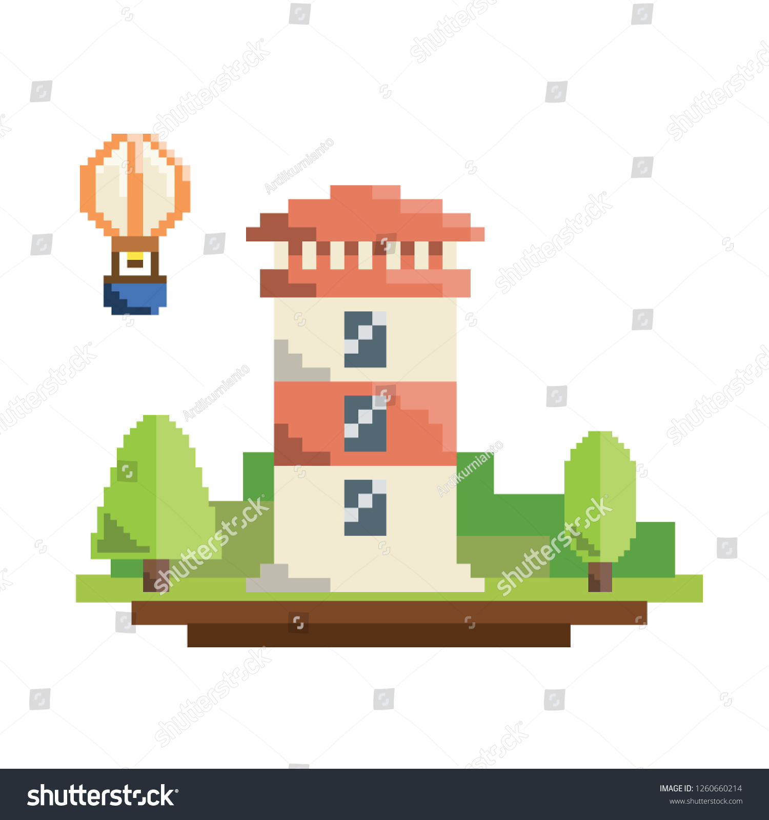 Wallpaper #a0D6MJMBJhL2WPbaiMSr390 Lighthouse Hot Air Balloon Pixel Art