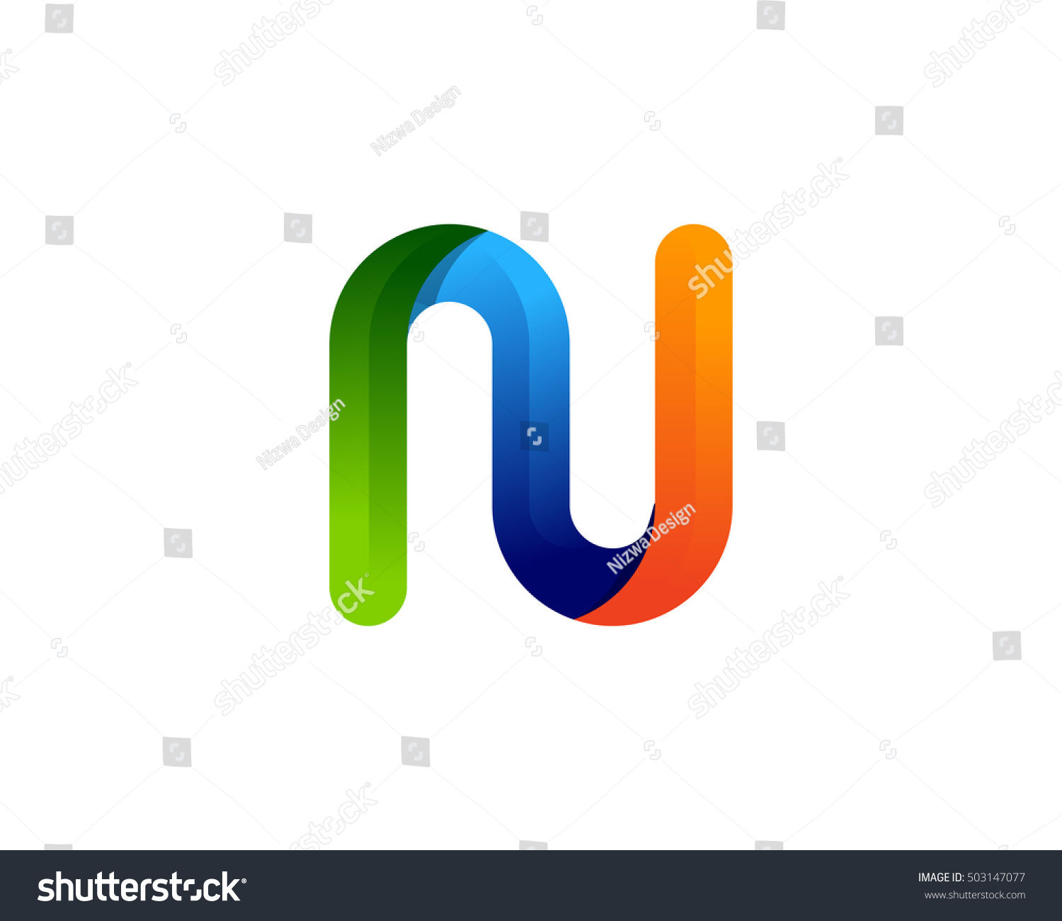 Wallpaper #qx07LZMBlOZrFDOk4M_h190 Rounded Contour N Letter 3D Colorful Stock Vector Royalty Free