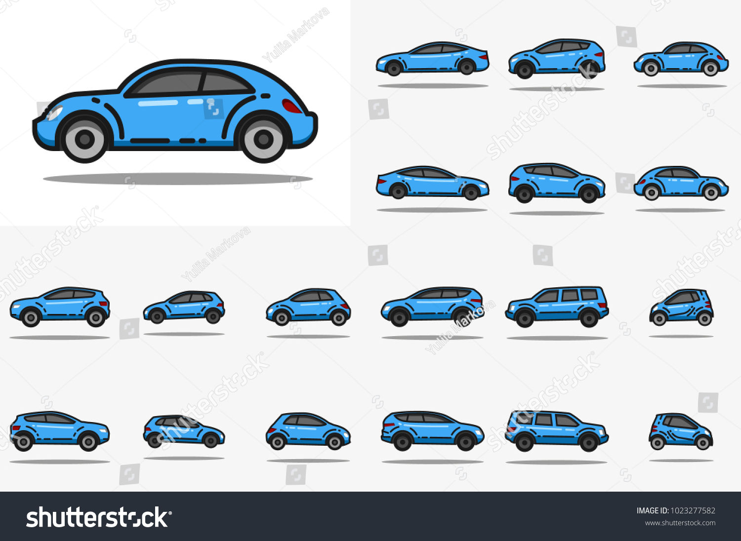 Wallpaper #kWidIpMBSpphPi3-uDN499 Set Various Cars Front Side View Stock Vector Royalty Free 1023277582