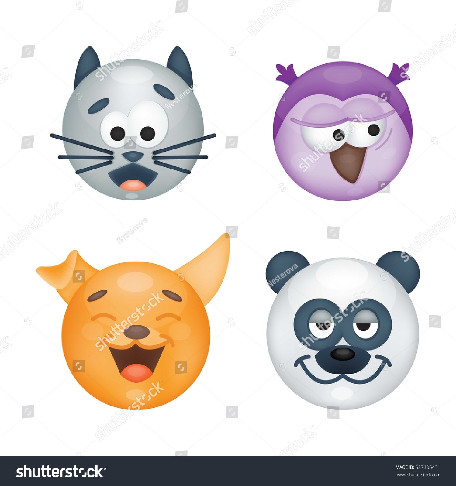 Wallpaper #9fCngJcBi4JM6agG7CG_177 Set Animal Emoticons Vector Illustration Stock Vector Royalty Free
