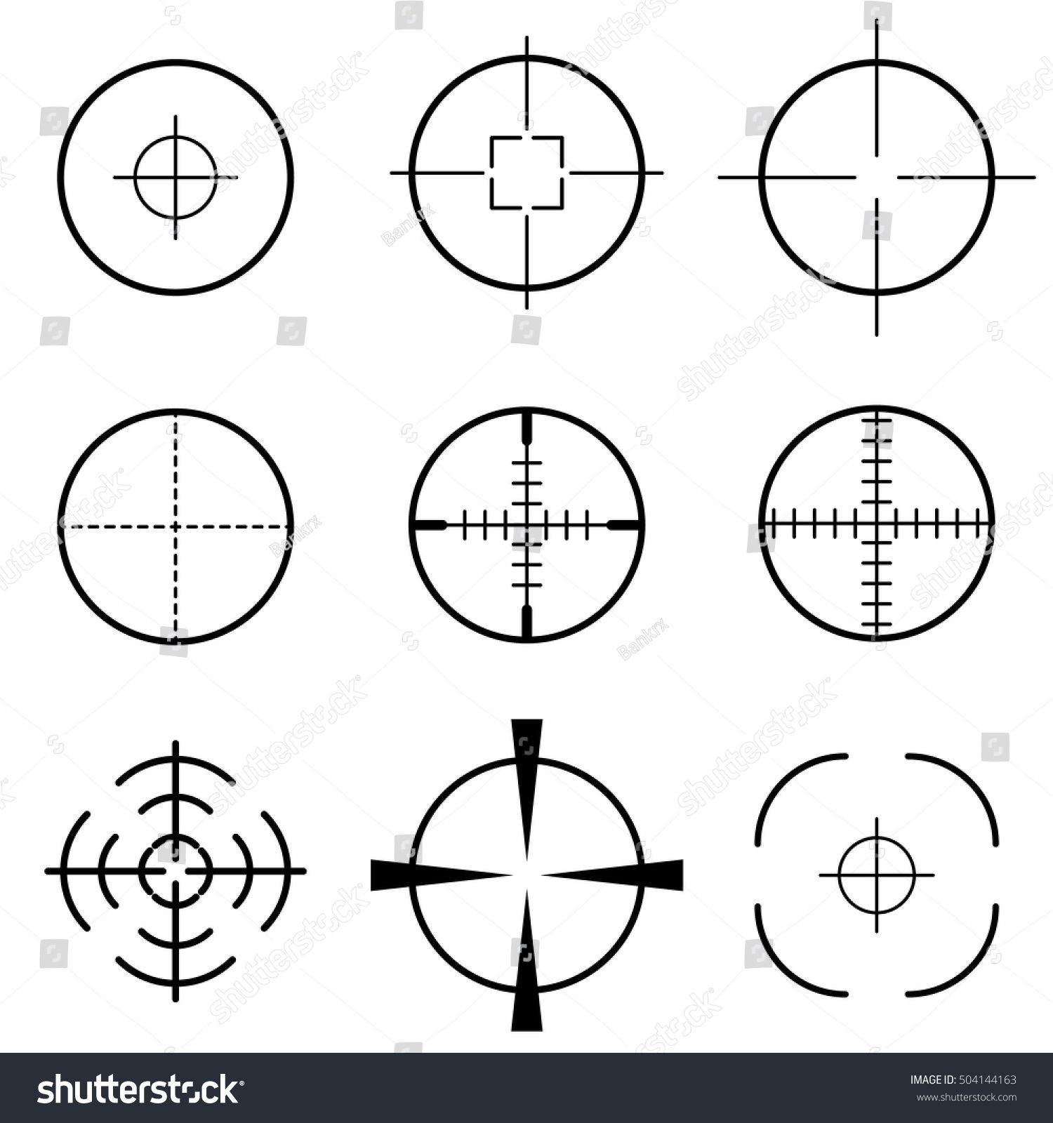 Wallpaper #52d4-JIBSpphPi3-eonv81 Set Crosshair Scope Target Stock Vector 504144163 Shutterstock