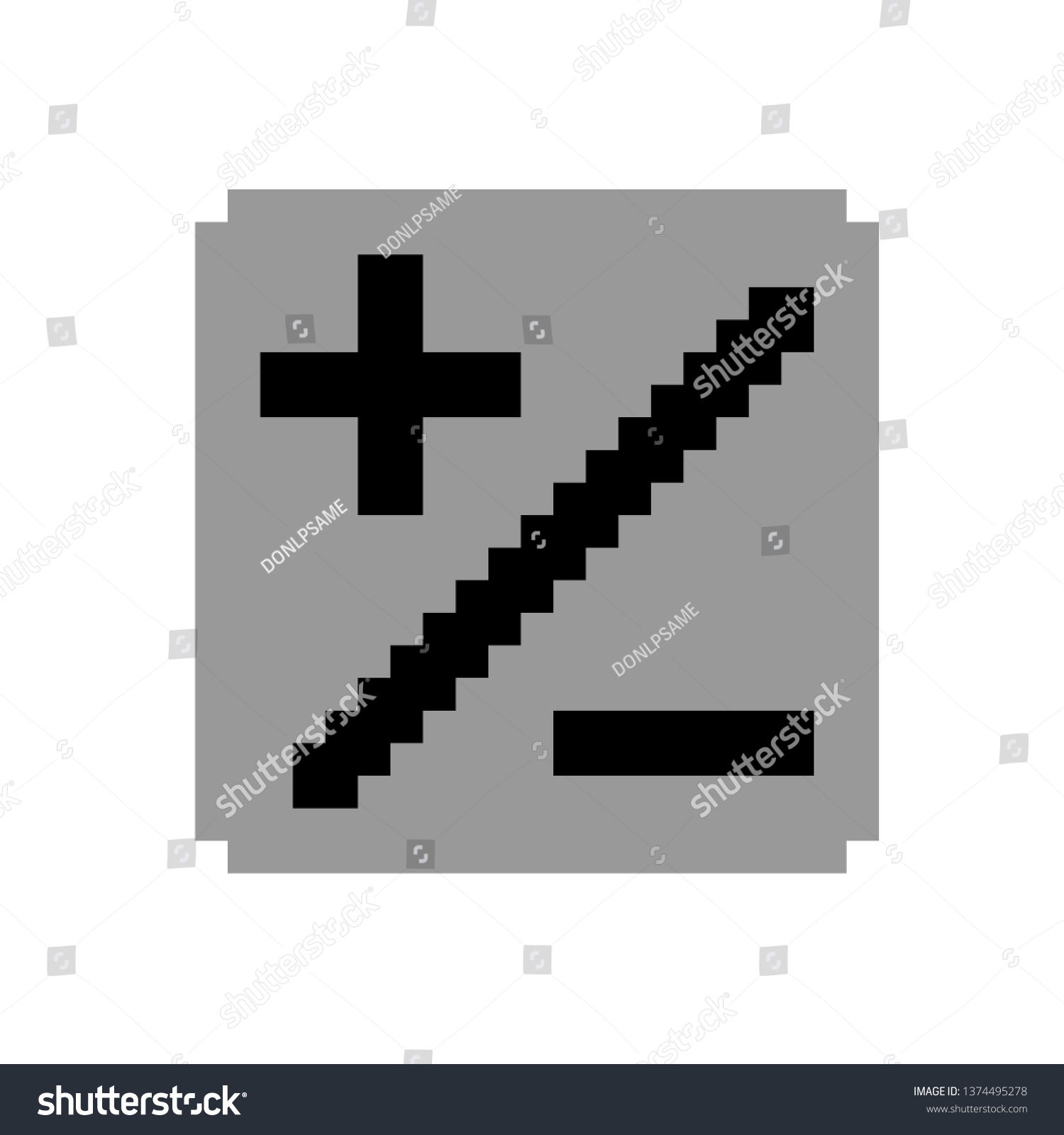 Wallpaper #XmepBpMBSpphPi3-QcIQ49 Pixel Art Button Calculator Plus Minus Vector De Stock Libre De