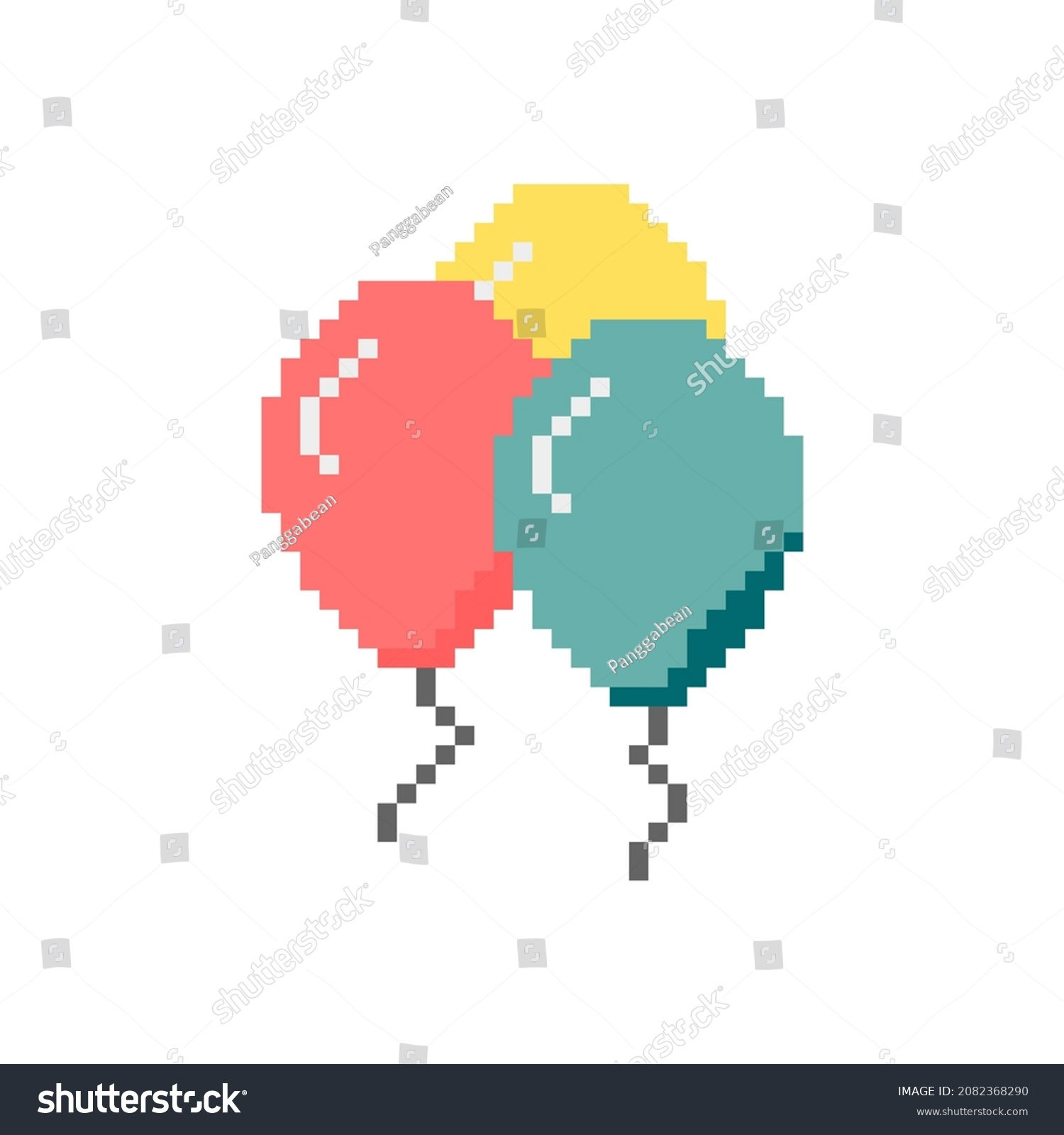 Wallpaper #a0D6MJMBJhL2WPbaiMSr18 Three Balloon Pixel Art 8bit Isolated Stock Vector Royalty Free