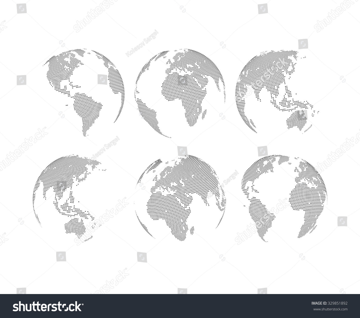 Wallpaper #BGcT6pIBSpphPi3-TUVE218 Set Vector Abstract Dotted Globes Six Stock Vector Royalty Free