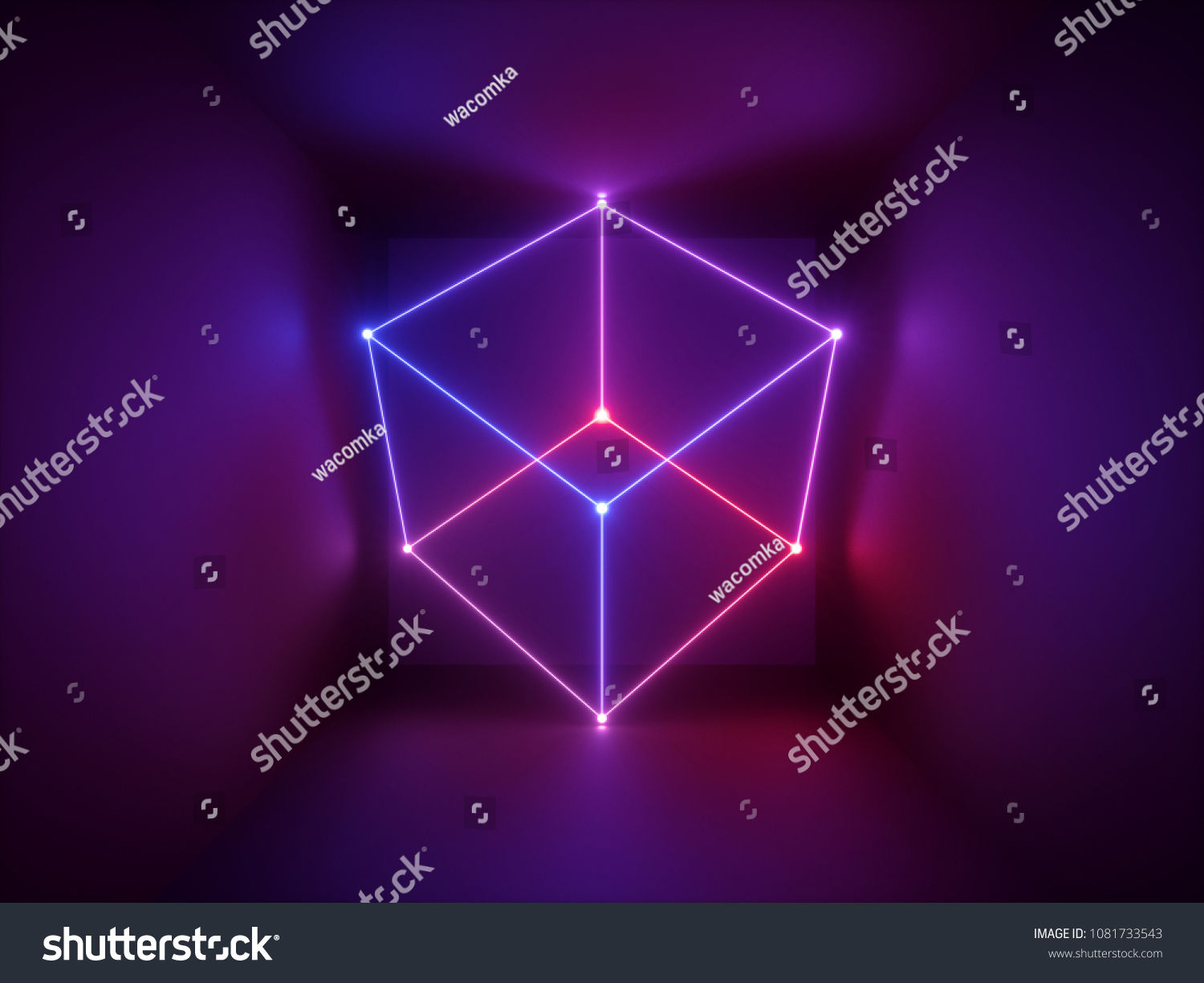 Wallpaper #A0ApMJMBJhL2WPbazsCh232 3D Render Glowing Lines Neon Lights Stock Illustration 1081733543