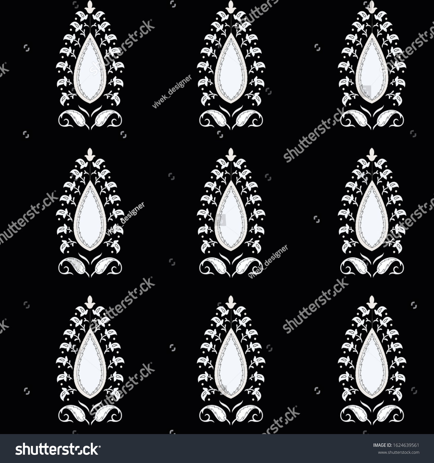 Wallpaper #WGe1CJMBSpphPi3-H8x8142 Paisley Flower Design Pattern on White Stock Vector Royalty Free
