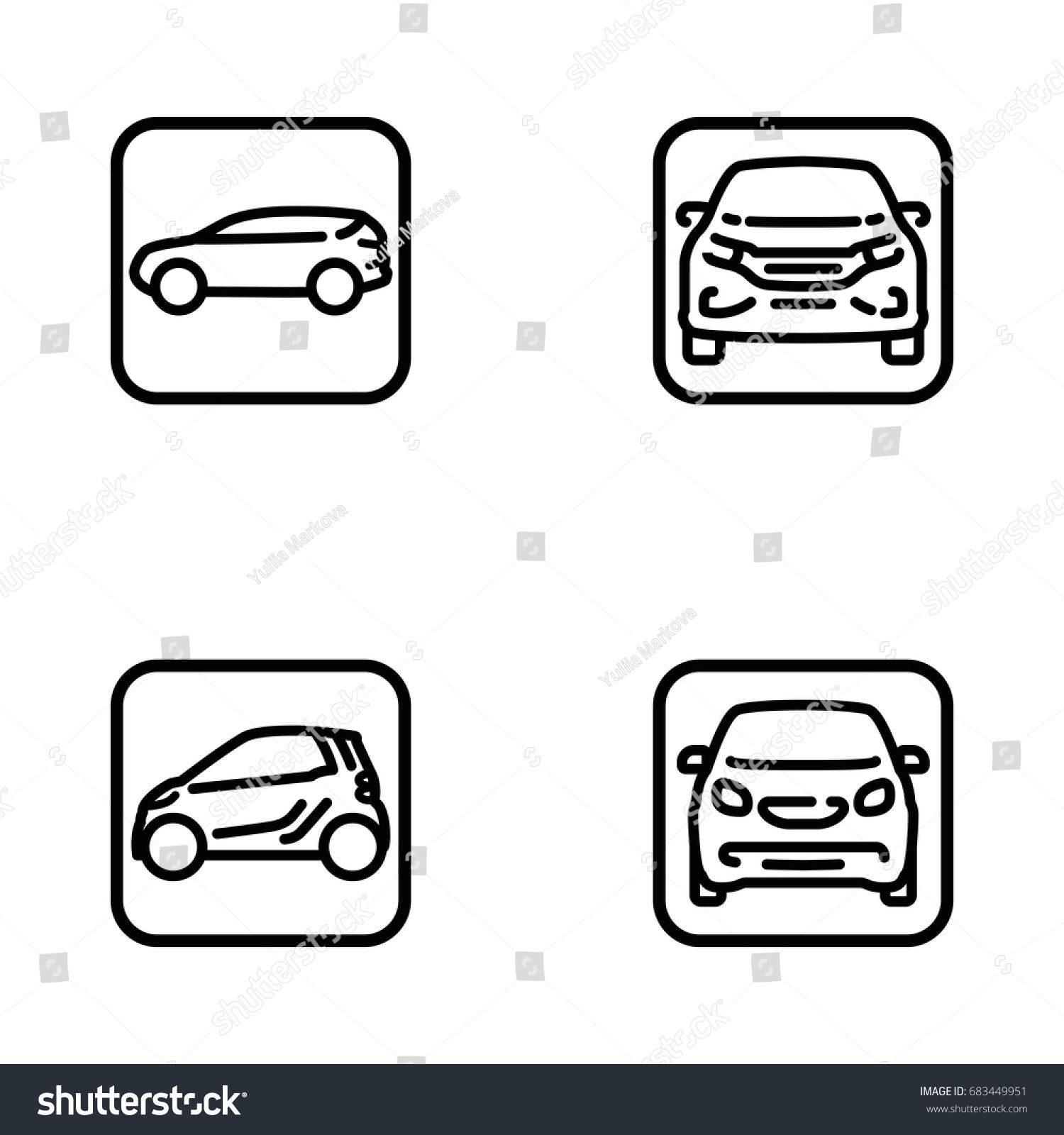 Wallpaper #kWidIpMBSpphPi3-uDN4214 Set Various Cars Front Side View Stock Vector Royalty Free 683449951