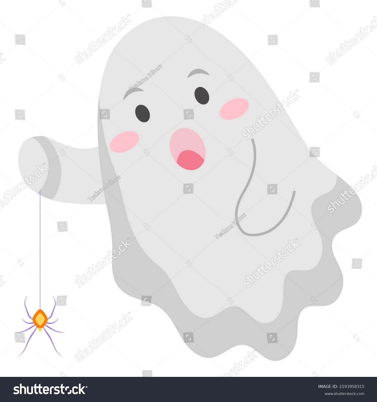 Wallpaper #RPS3OZMBKFX8bn3r6ncE259 Cute Ghost Spider Halloween Vector Illustration Stock Vector Royalty