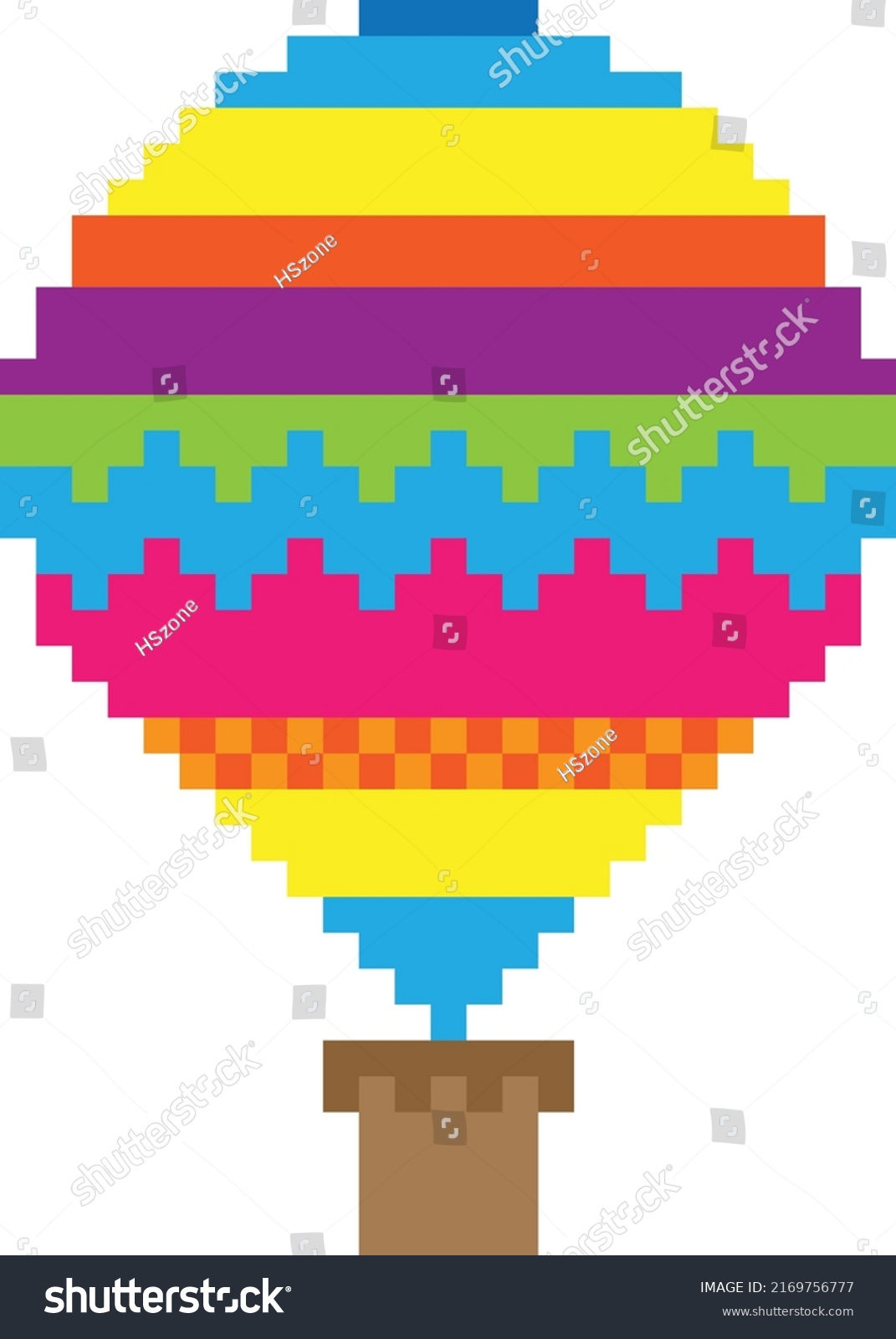 Wallpaper #a0D6MJMBJhL2WPbaiMSr127 Hot Air Balloon Pixel Art Vector Stock Vector Royalty Free 2169756777