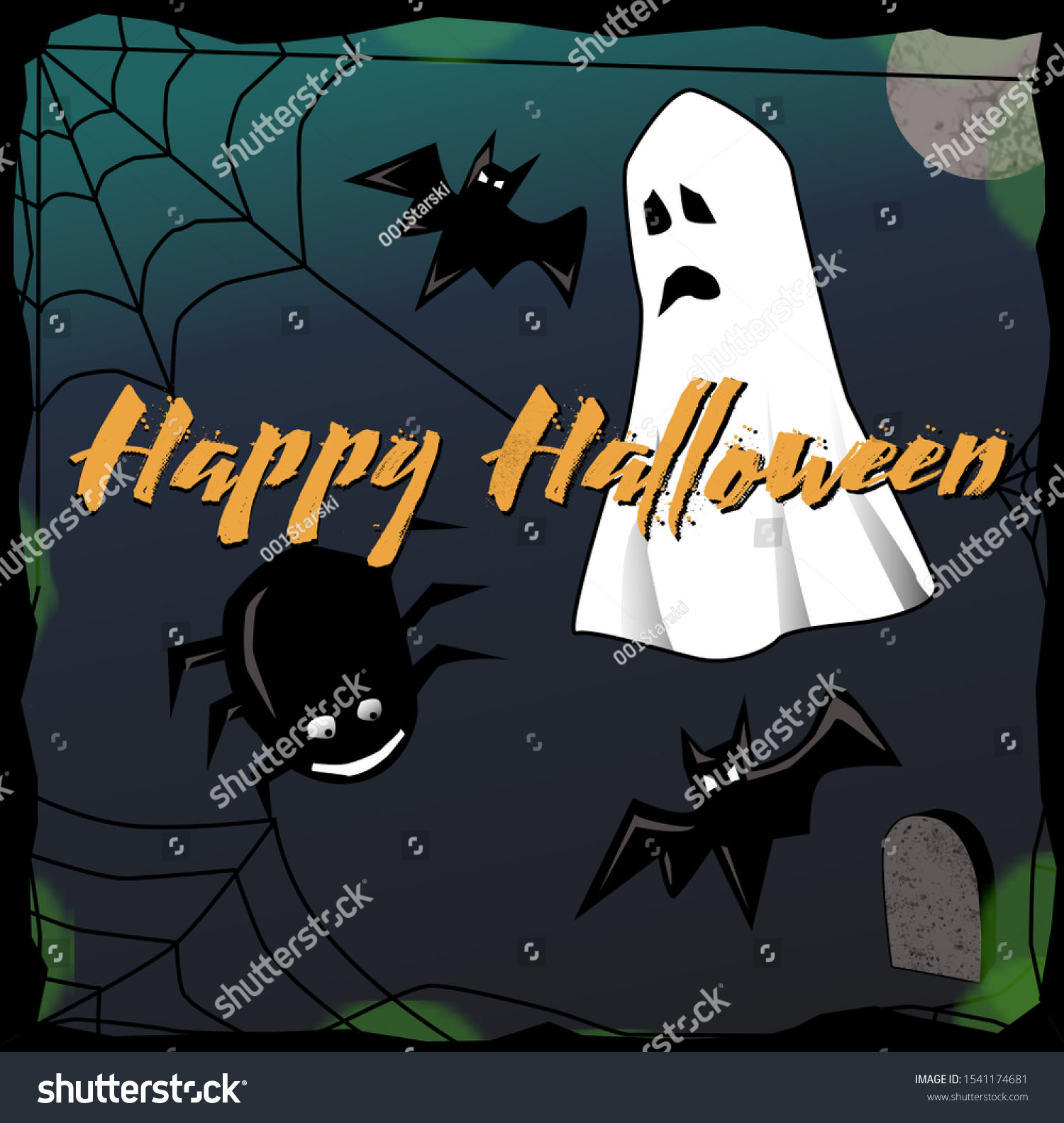 Wallpaper #7vQXOpMBKFX8bn3riHeK303 Halloween Ghost Spiders Bats Stock Illustration 1541174681 Shutterstock