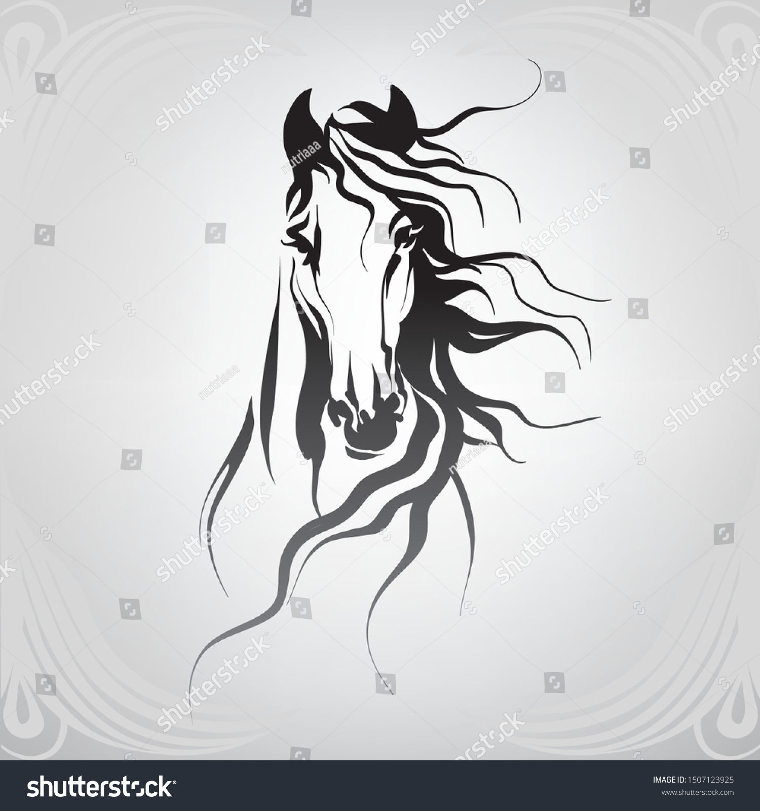 Wallpaper #8a32a Horse Head Silhouette Free Vector Silhouettes